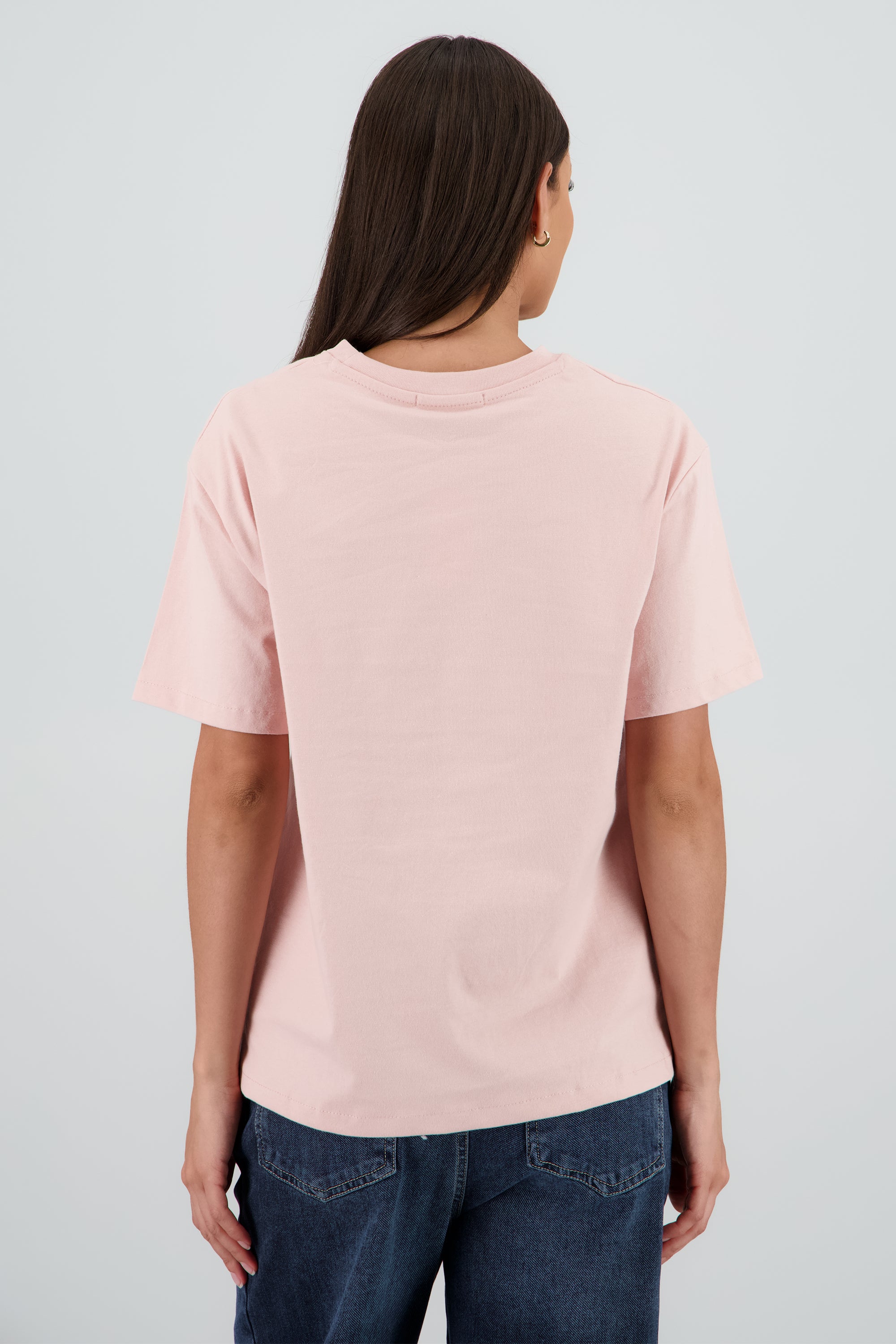 Playera oversize manga corta cuello redondo ROSA PASTEL