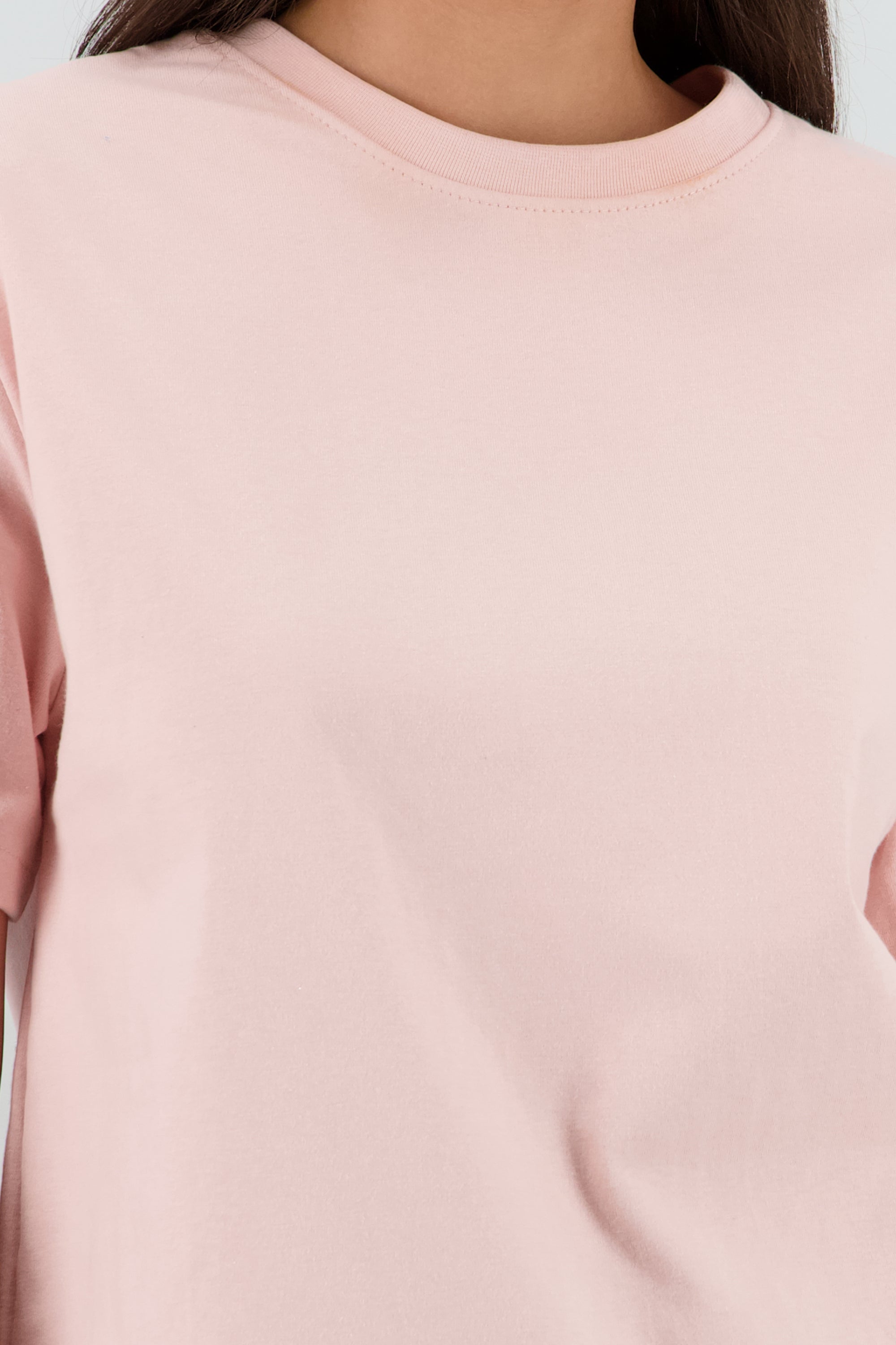 Playera oversize manga corta cuello redondo ROSA PASTEL