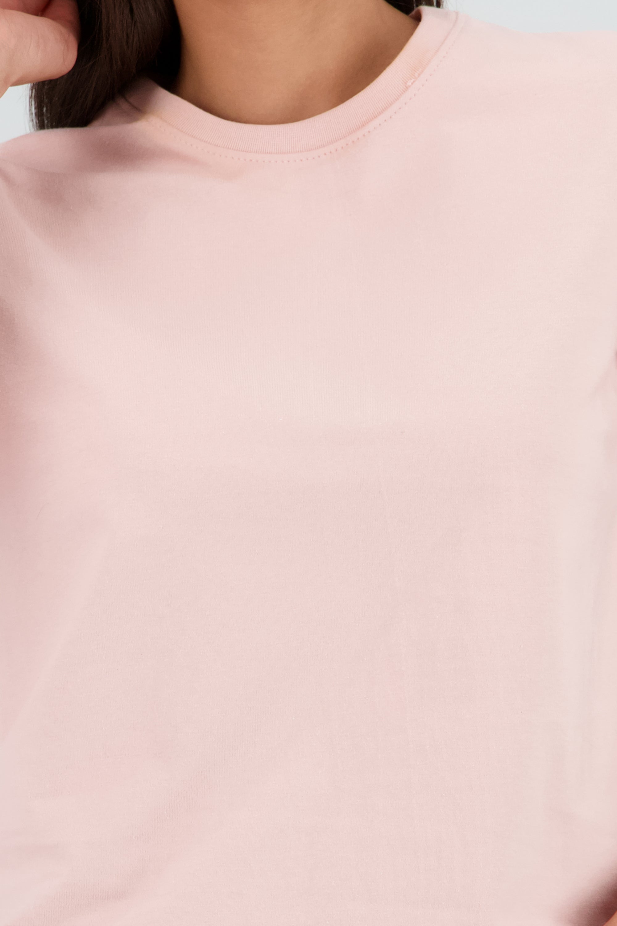 Playera manga corta cuello redondo lisa ROSA PASTEL