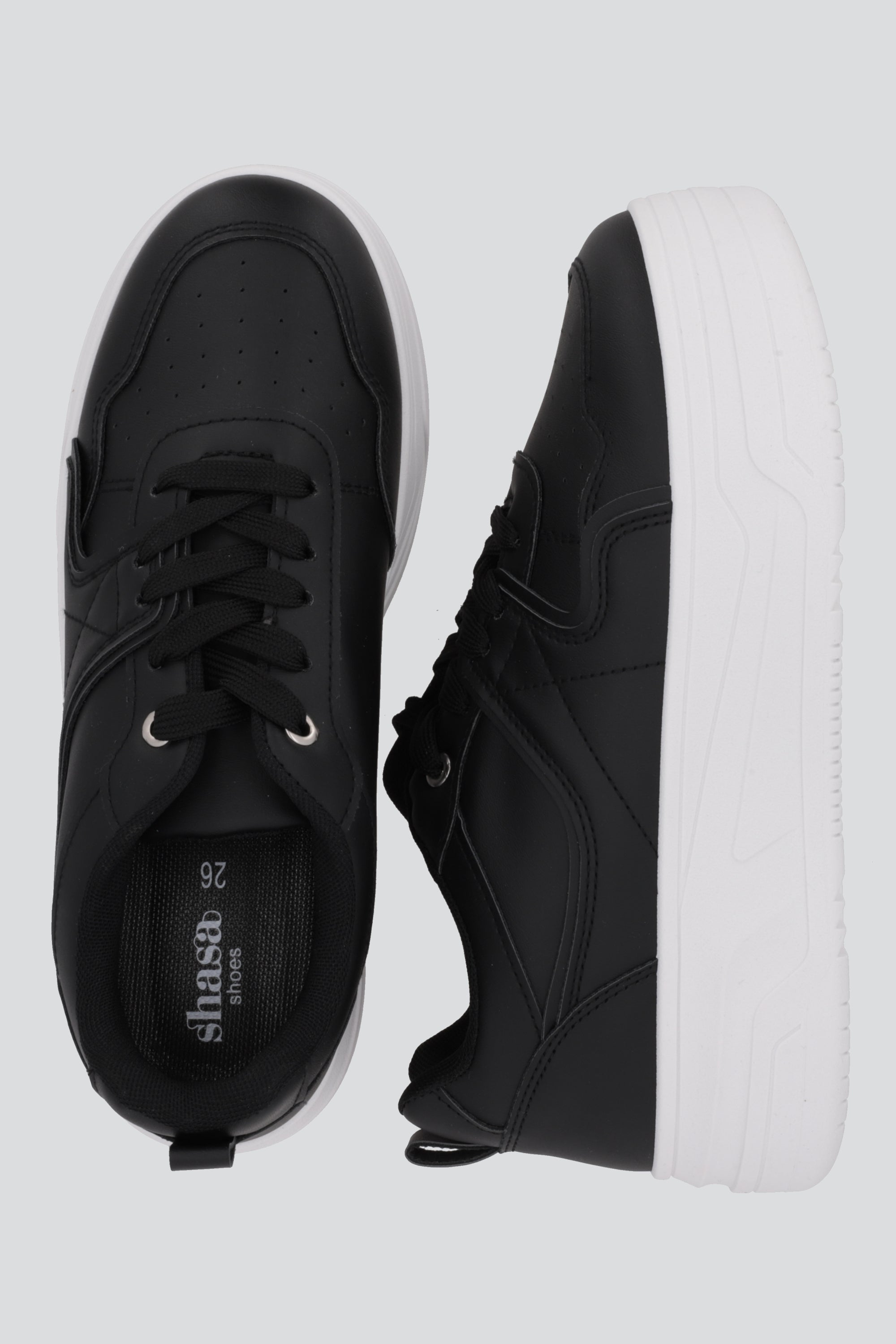 Tenis casual plataforma NEGRO