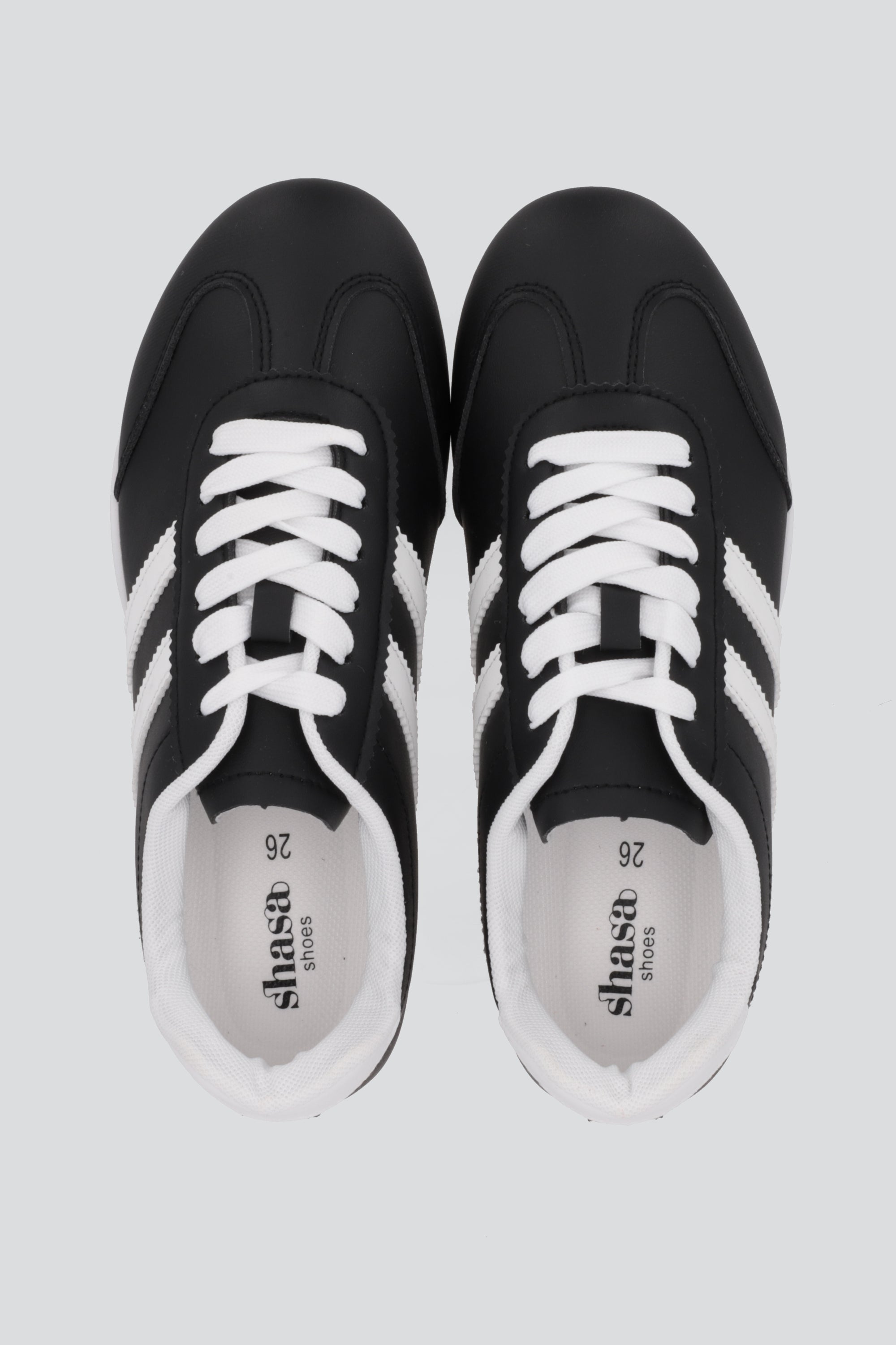 Tenis estilo retros dos lineas NEGRO