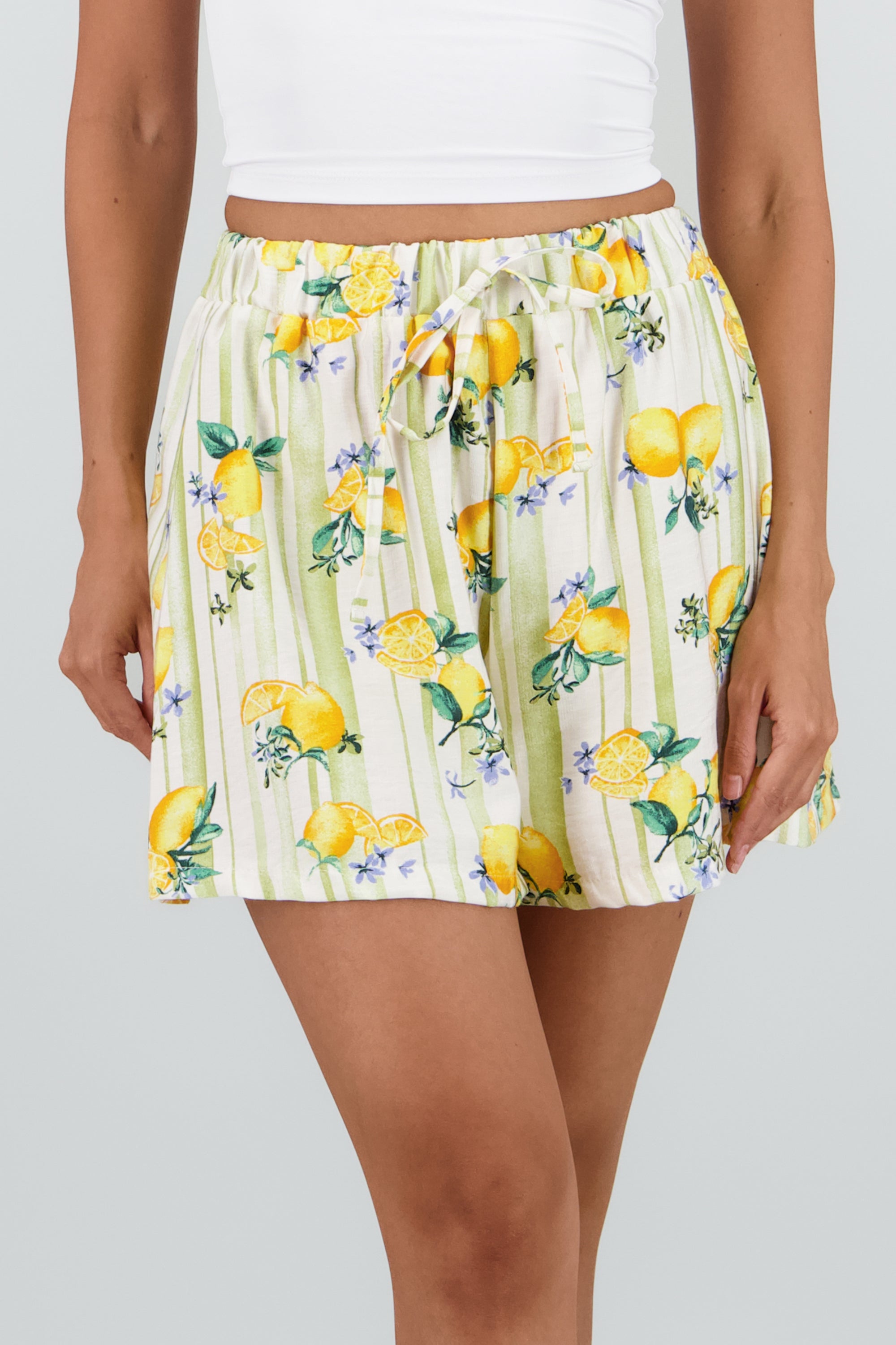 Shorts ligeros estampado limones AMARILLO COMBO