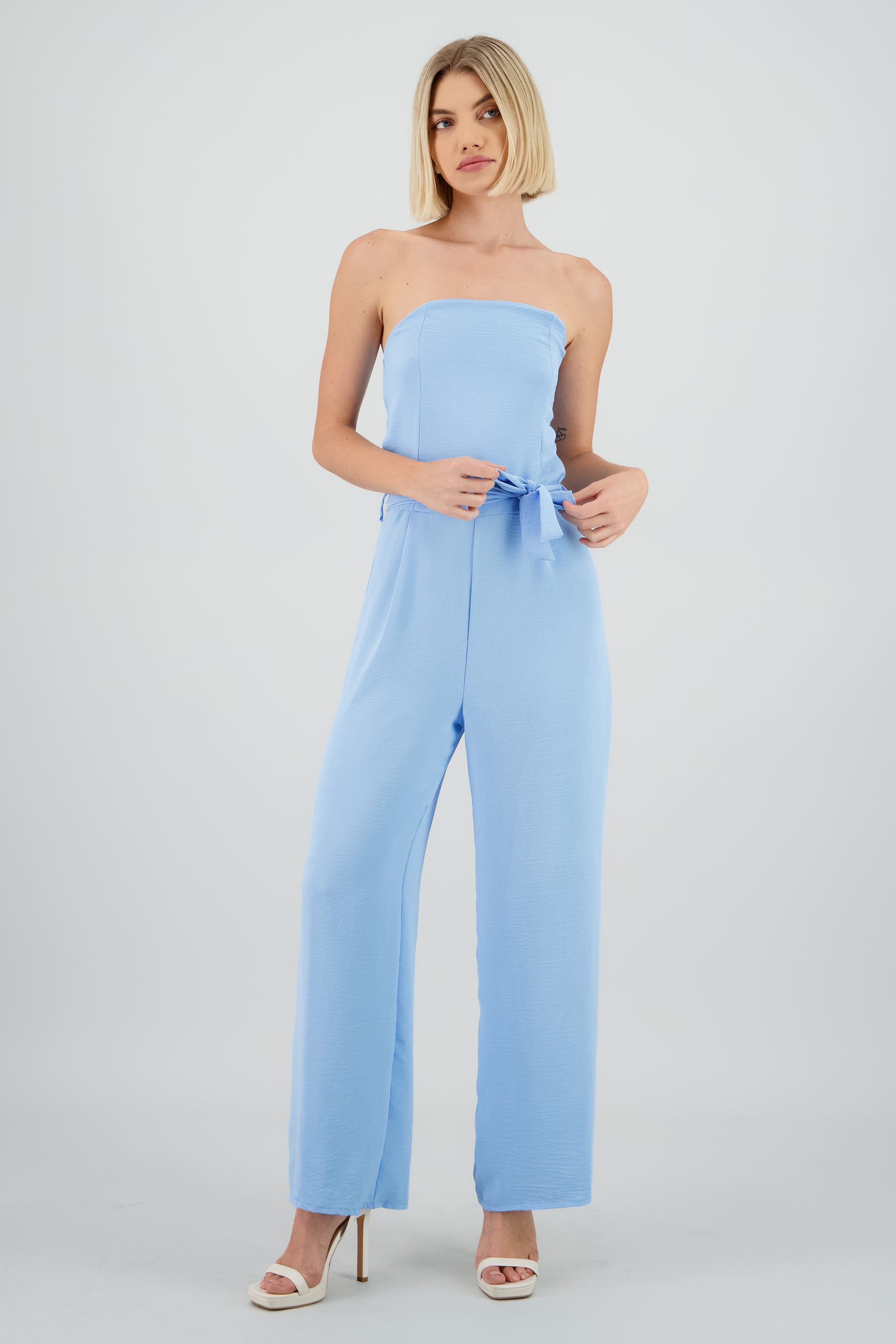 Jumpsuit strapless det lazo AZUL CIELO
