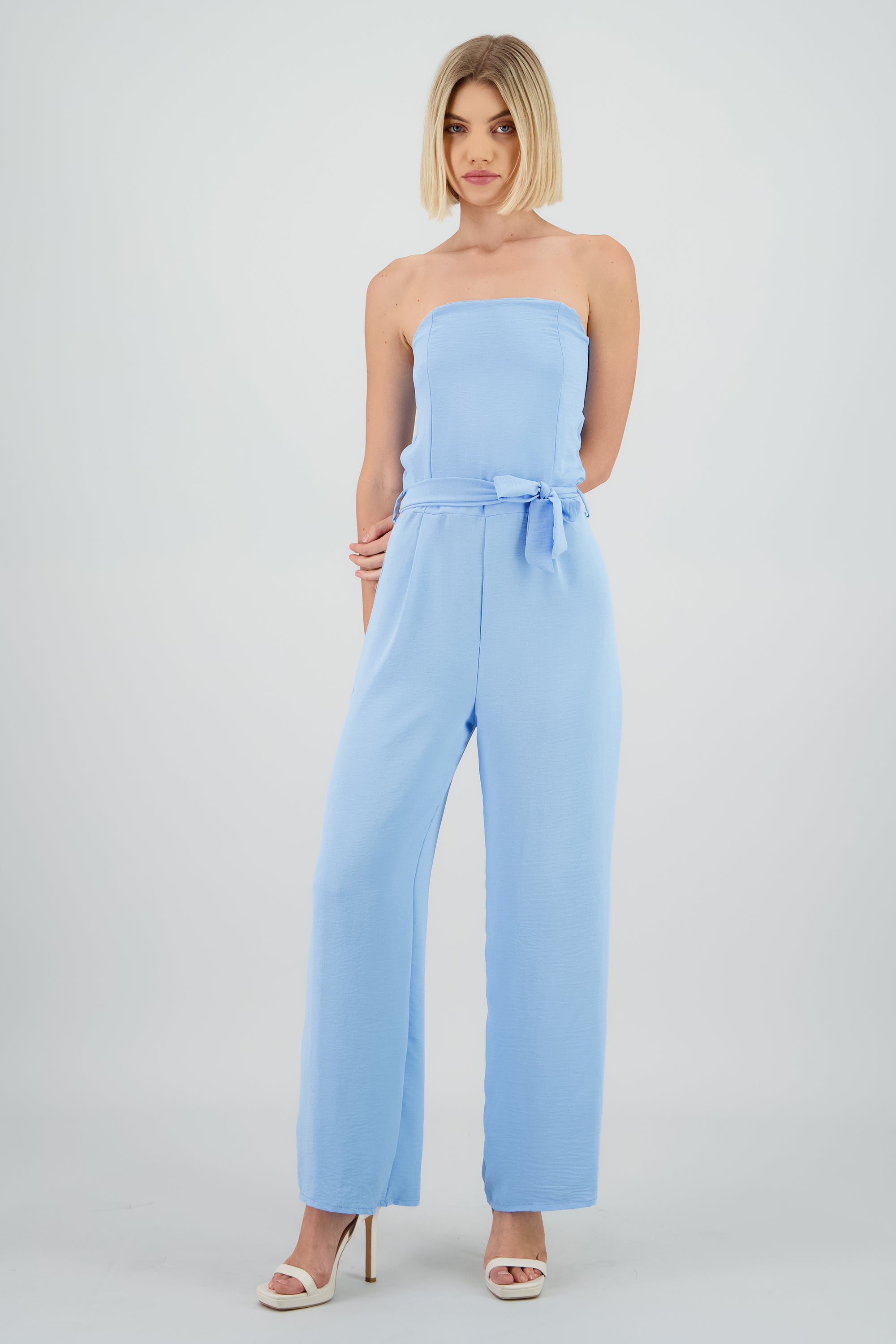Jumpsuit strapless det lazo AZUL CIELO