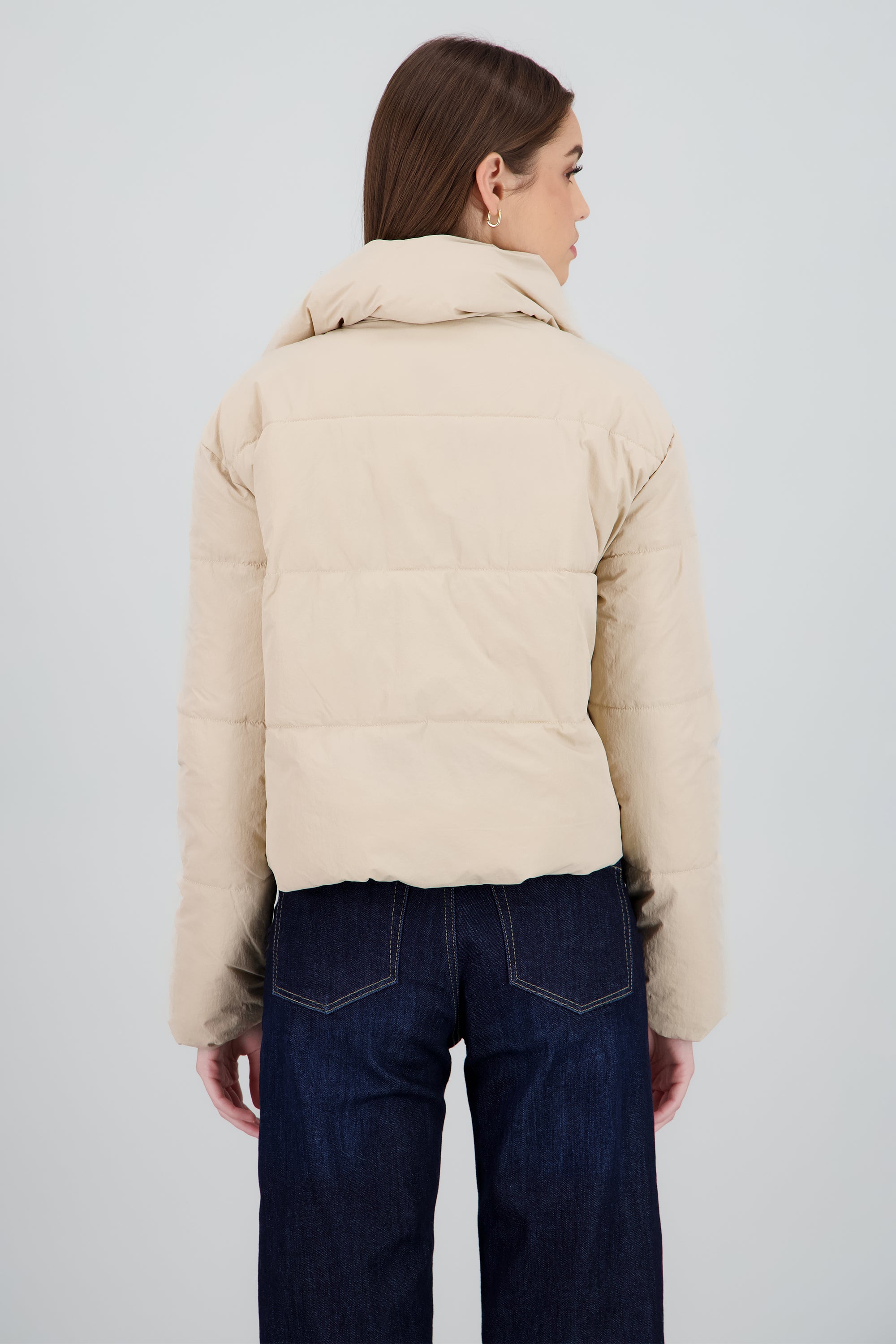 Chamarra puffer asimetrica BEIGE