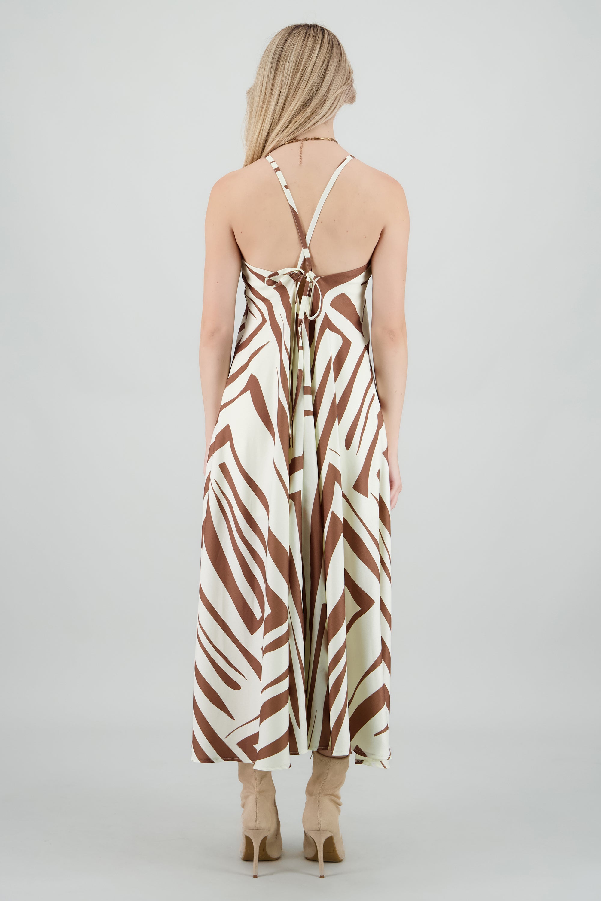 Vestido escote v estampado CAFE COMBO