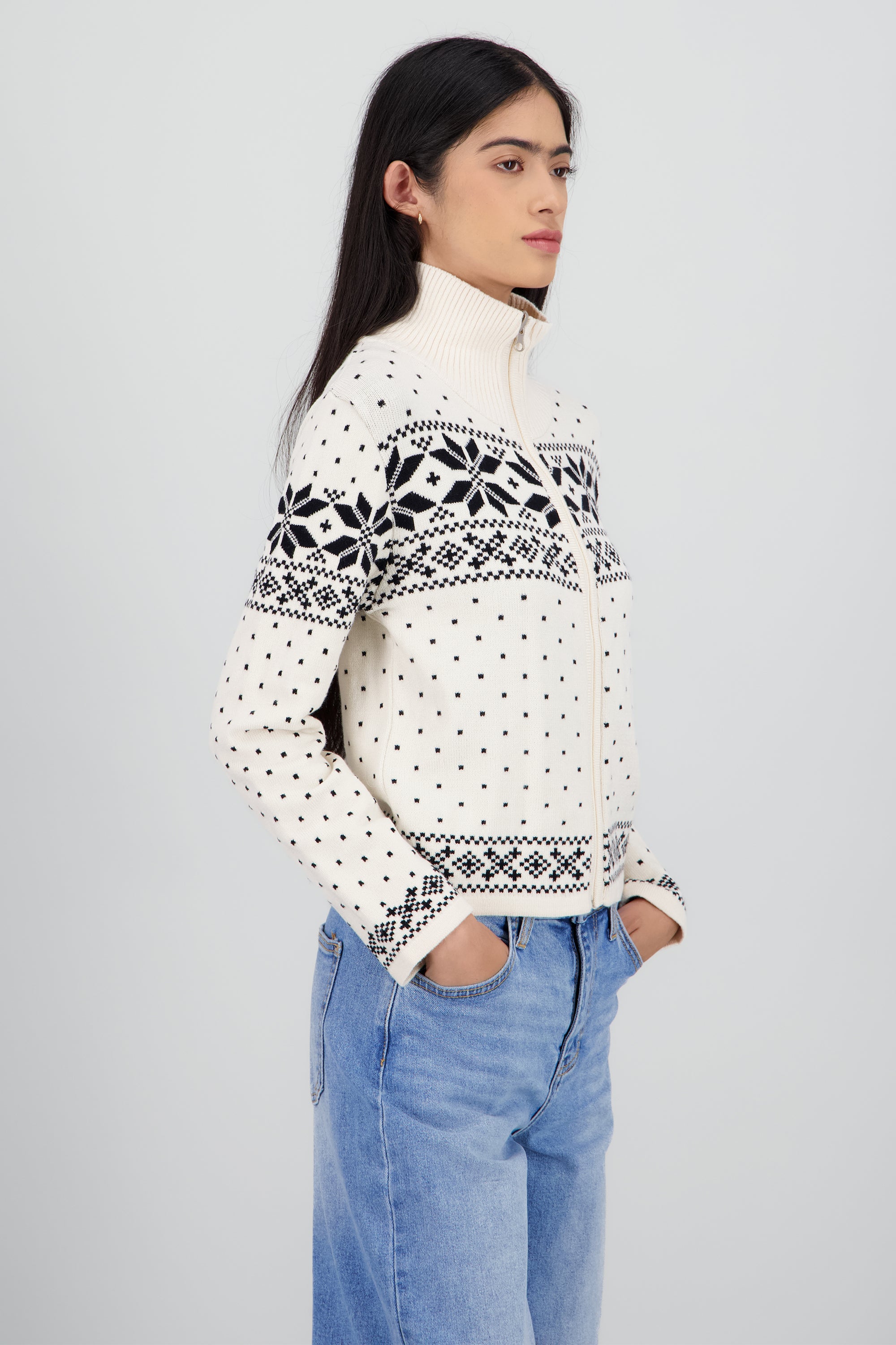 Sueter Grecas detalle cierre BLANCO COMBO