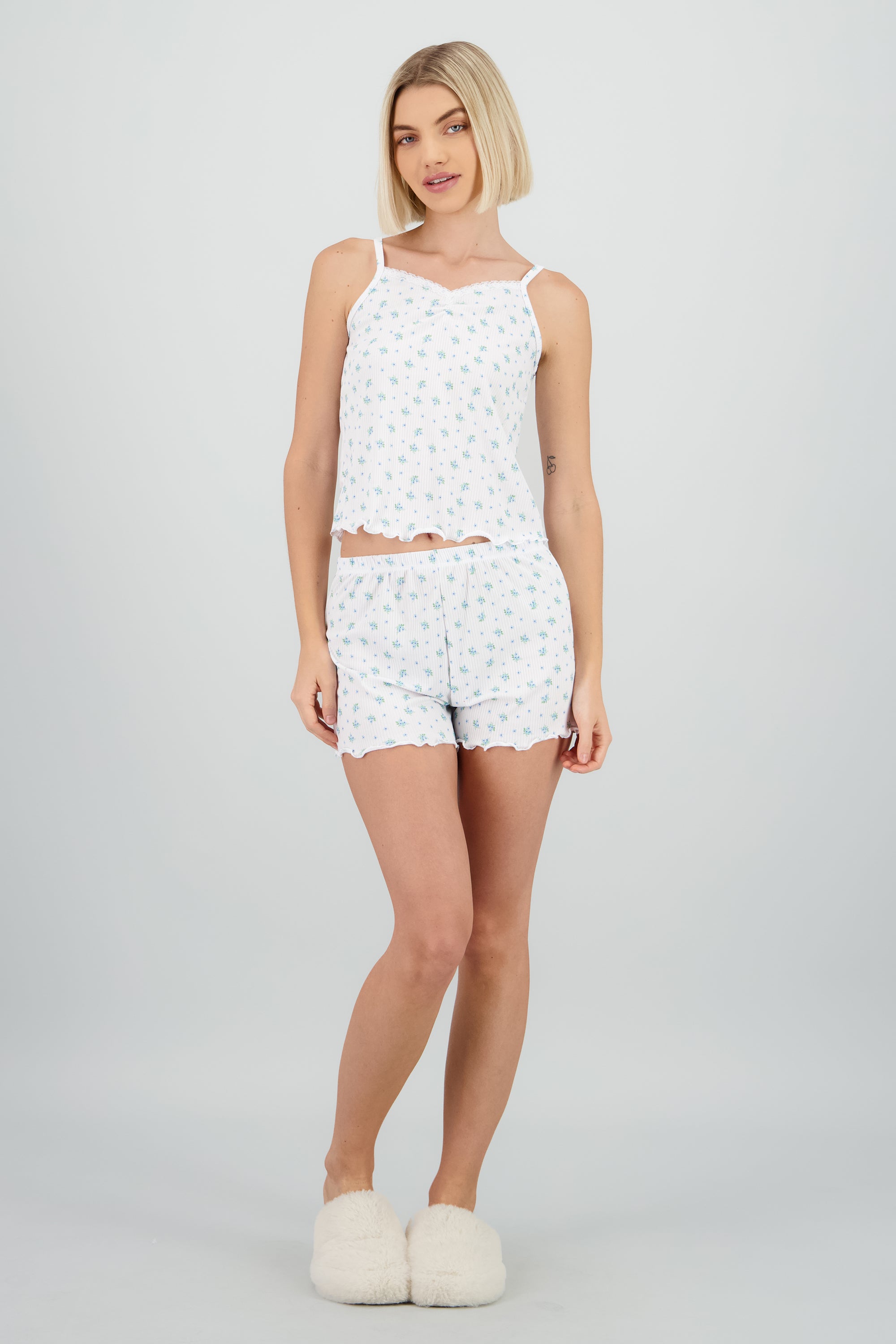 Pijama formas pequeñas calado AZUL