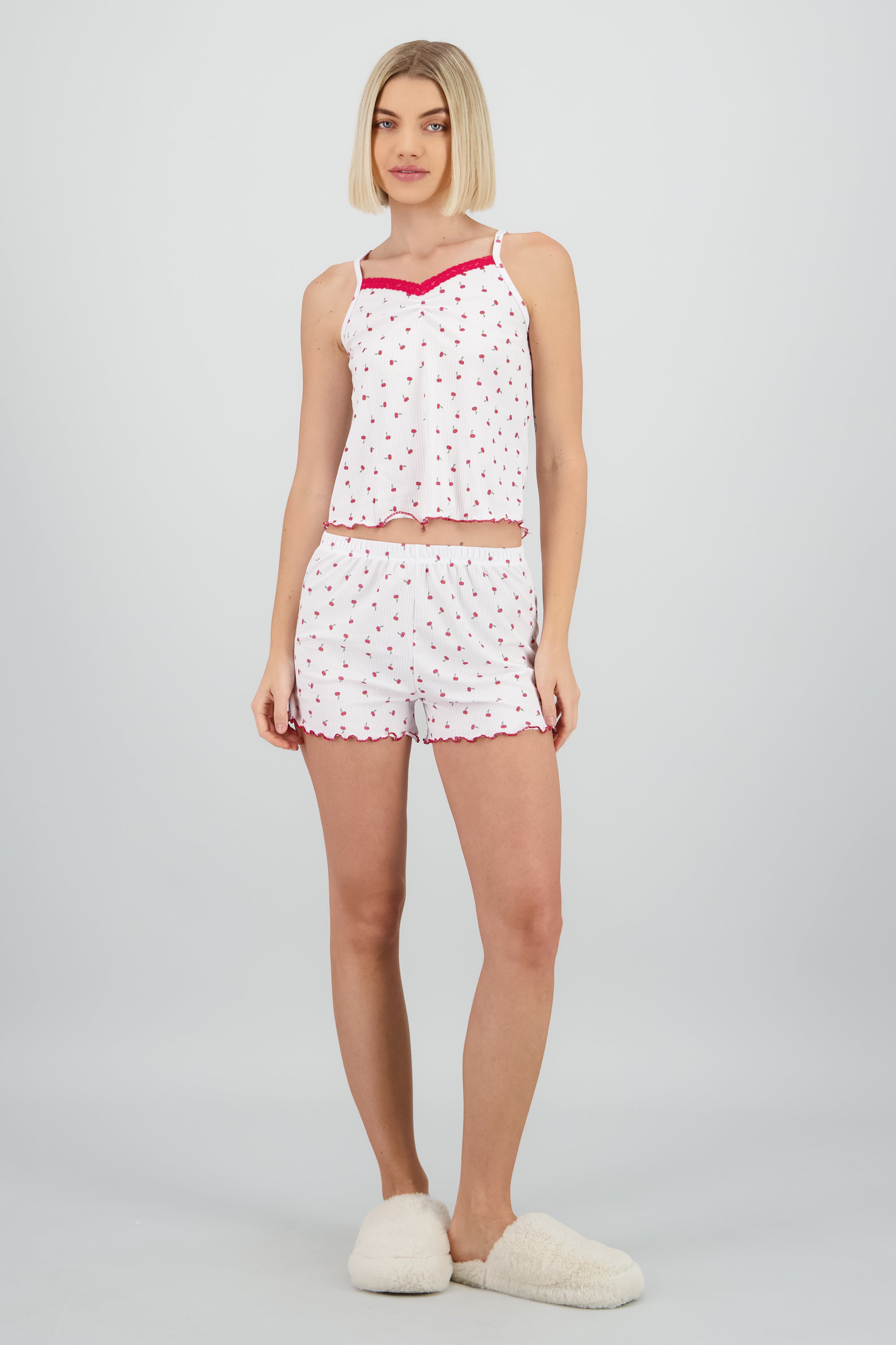 Pijama formas pequeñas calado ROJO