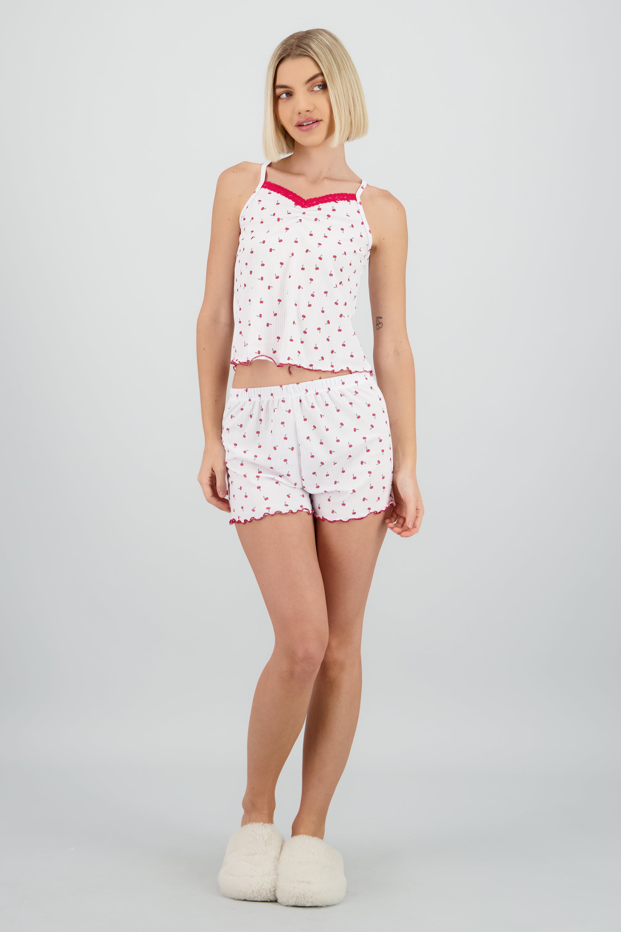 Pijama formas pequeñas calado ROJO