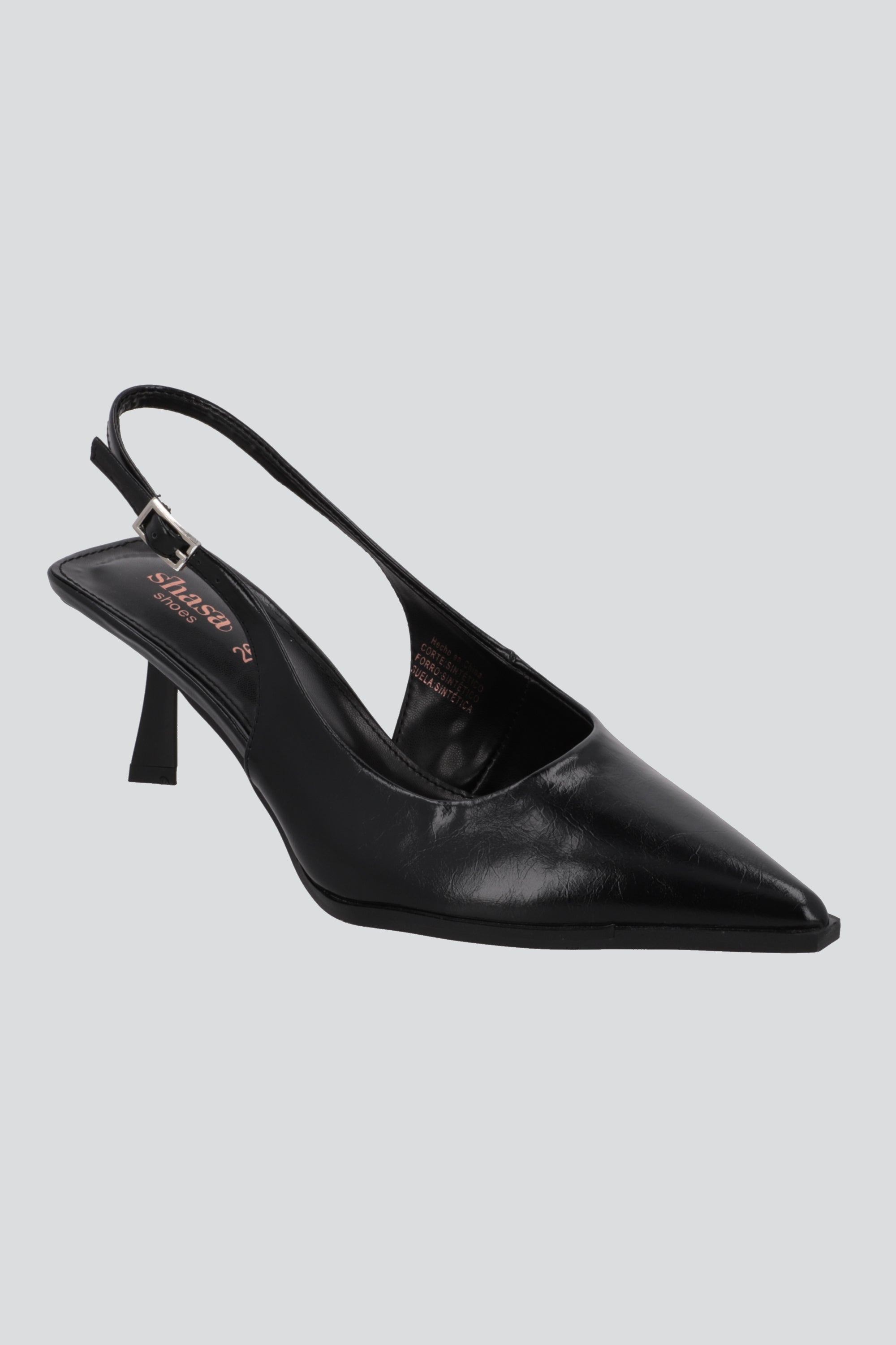 Tacon pointy slingback basico NEGRO