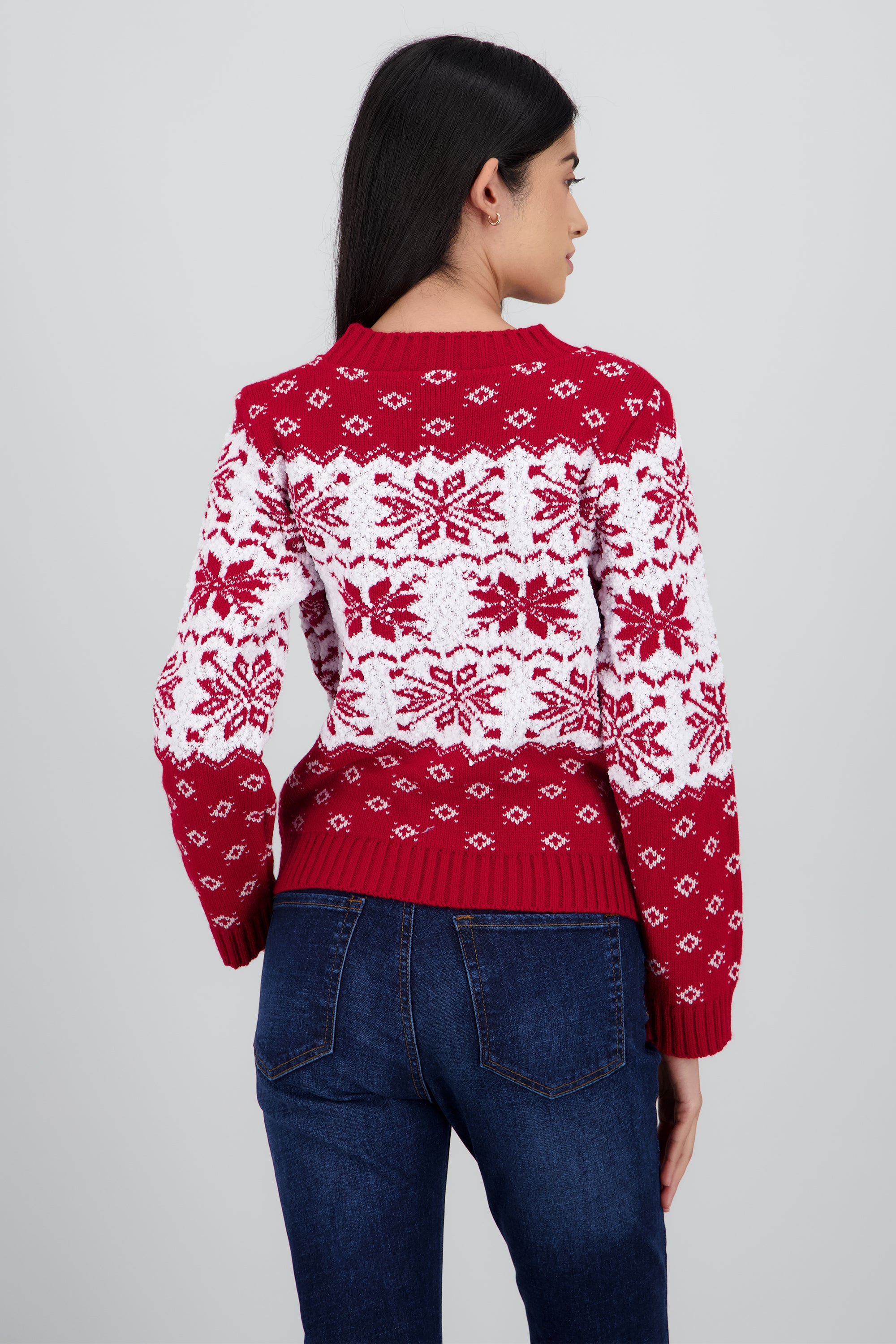 Sueter grecas textura ROJO COMBO
