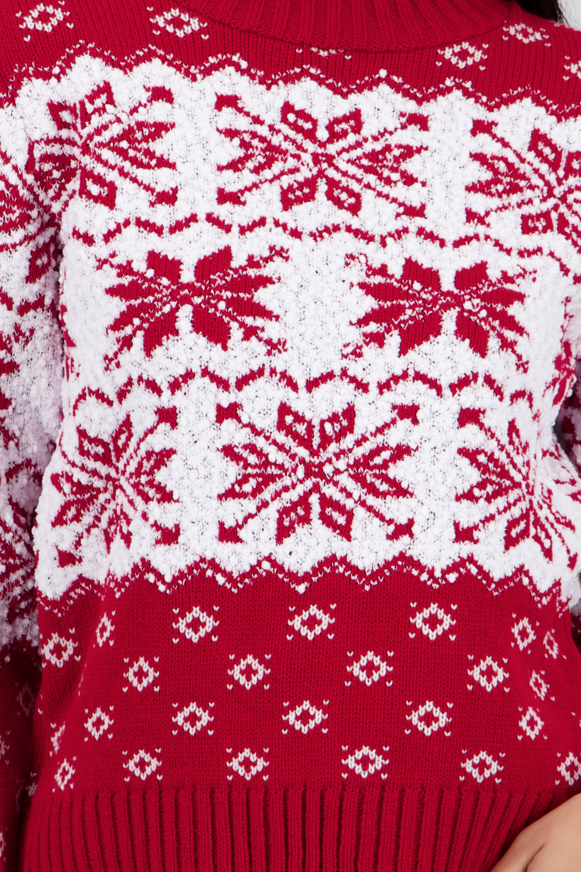 Sueter grecas textura ROJO COMBO