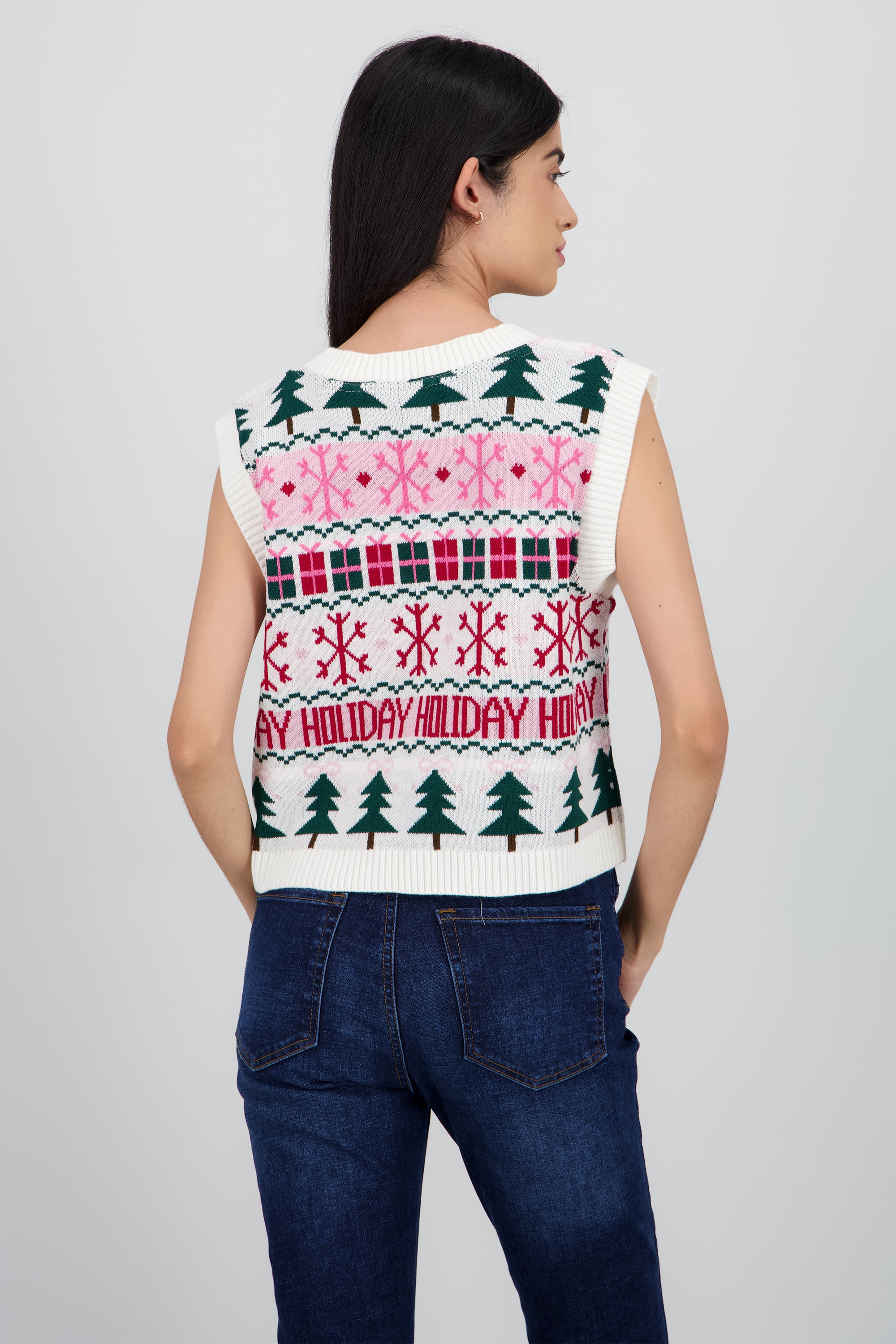 Chaleco navideño holiday BLANCO COMBO
