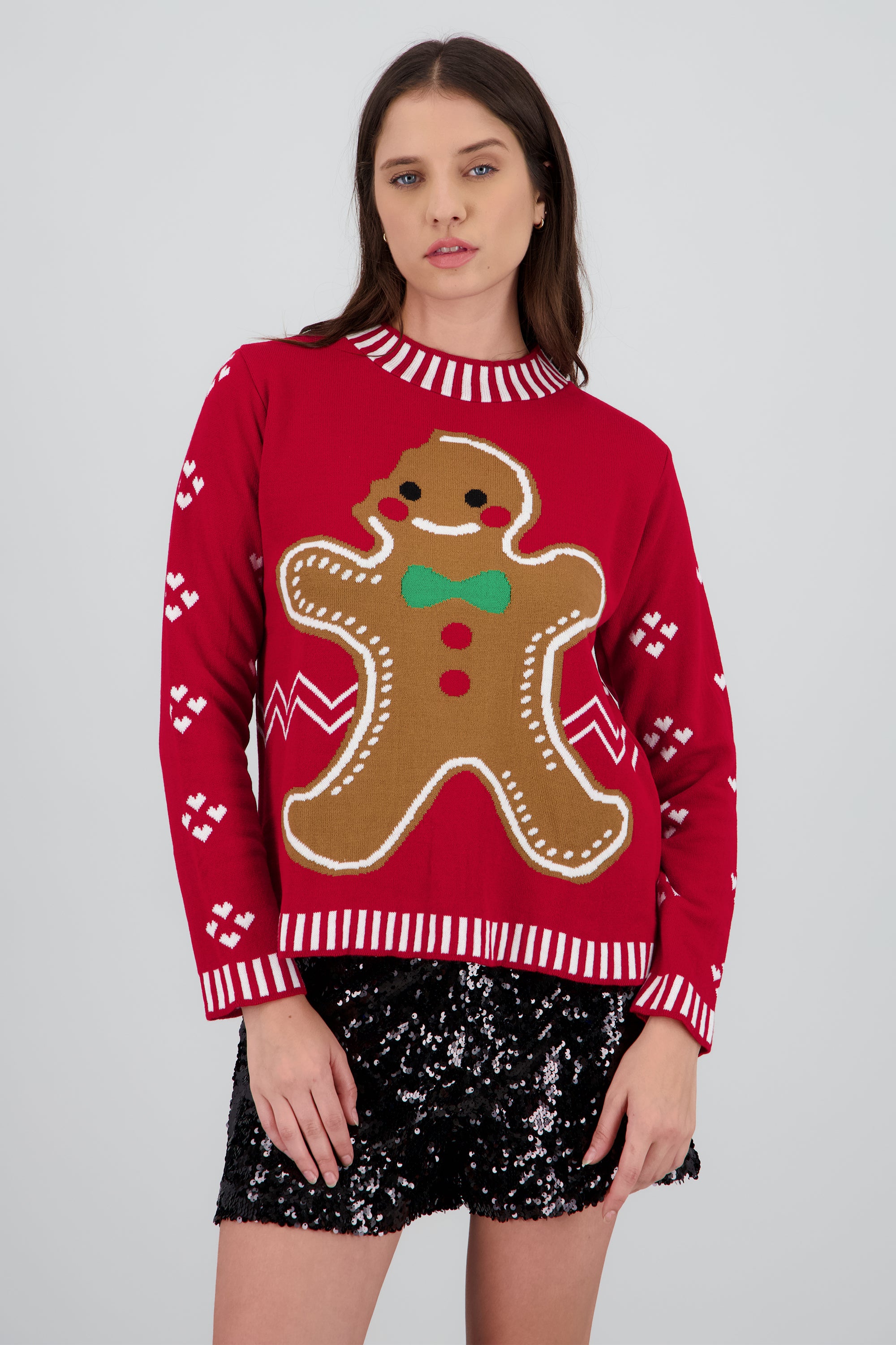 Sueter navideño gengibre gigante ROJO COMBO