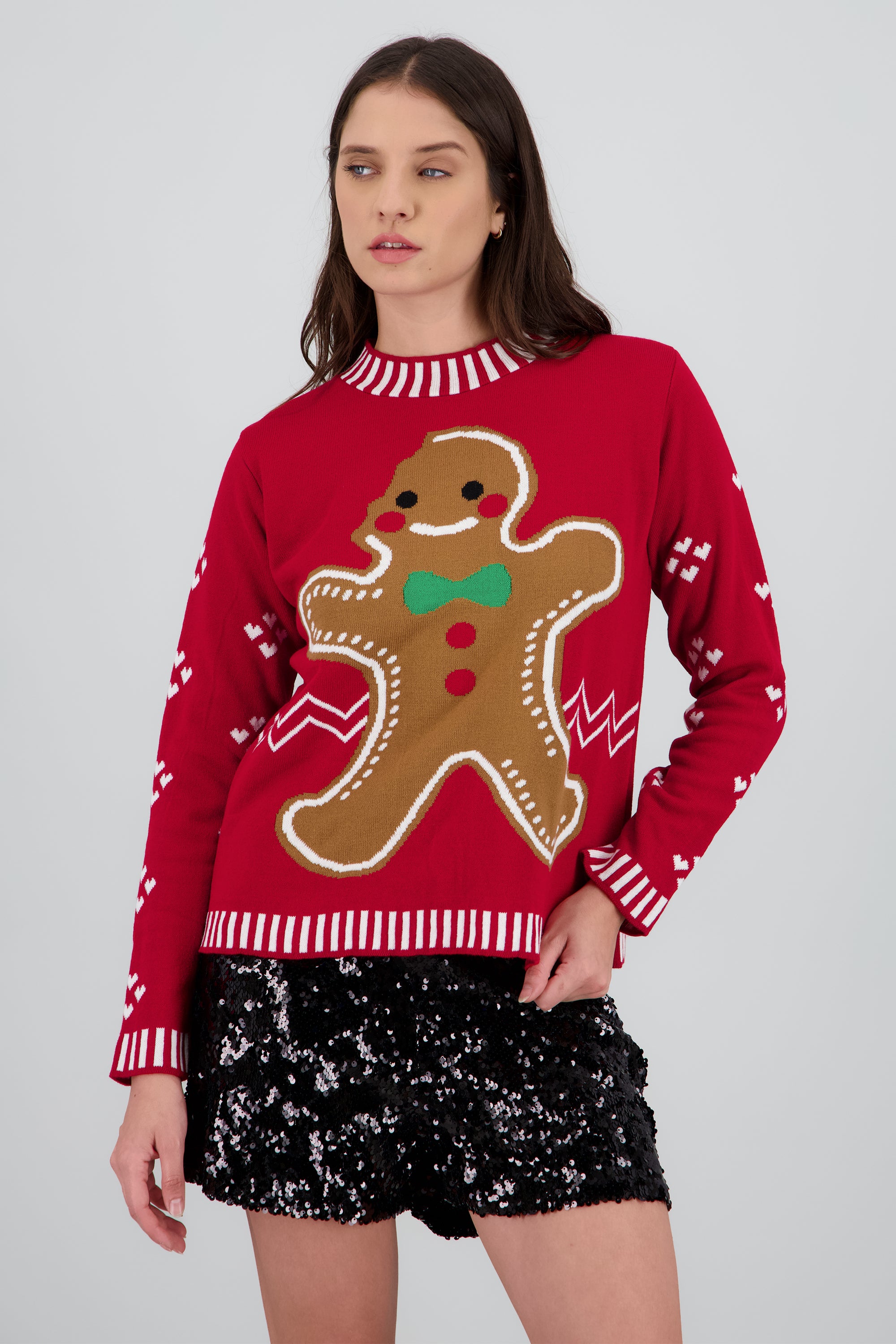 Sueter navideño gengibre gigante ROJO COMBO
