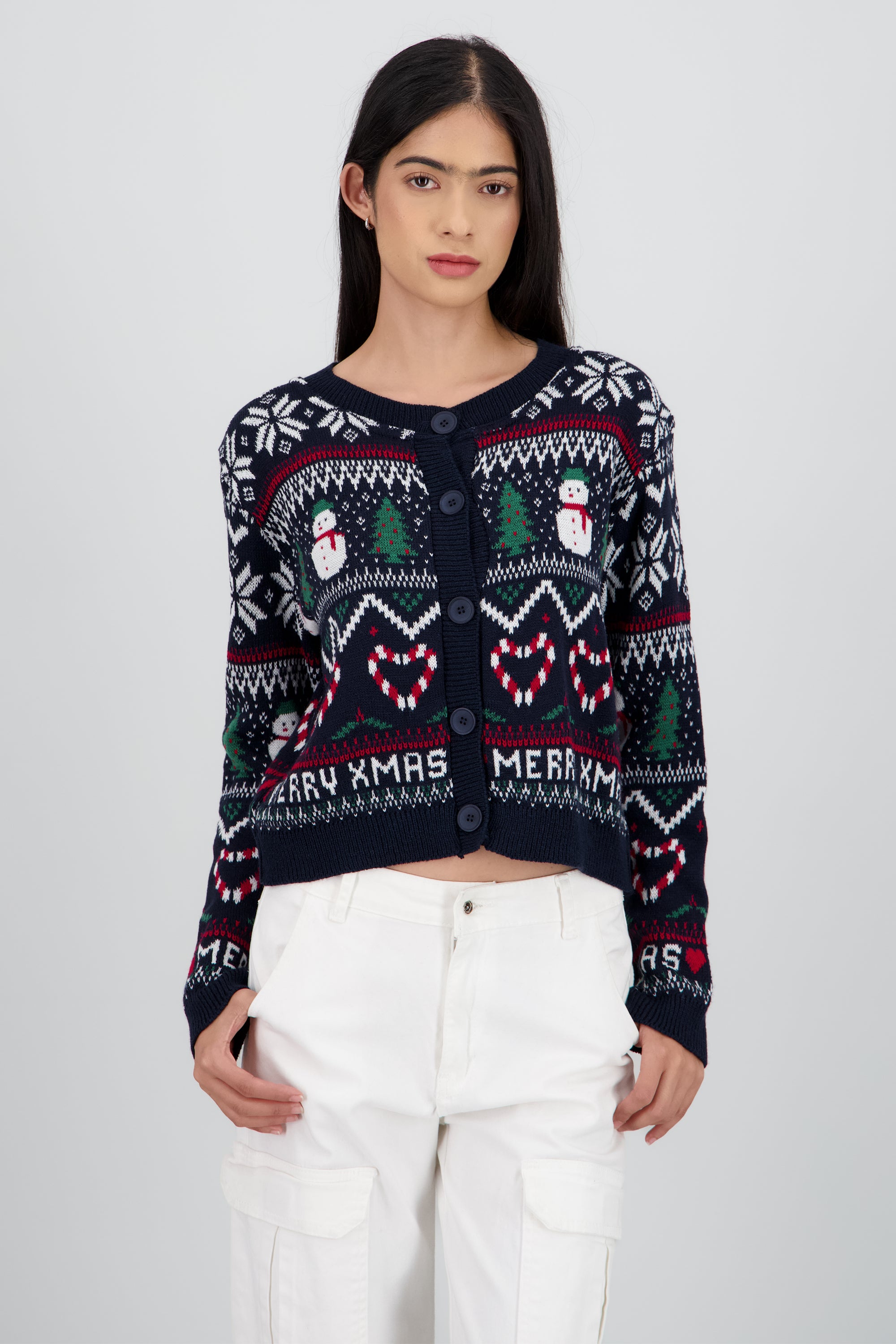 Cardigan muñeco nieve MARINO COMBO