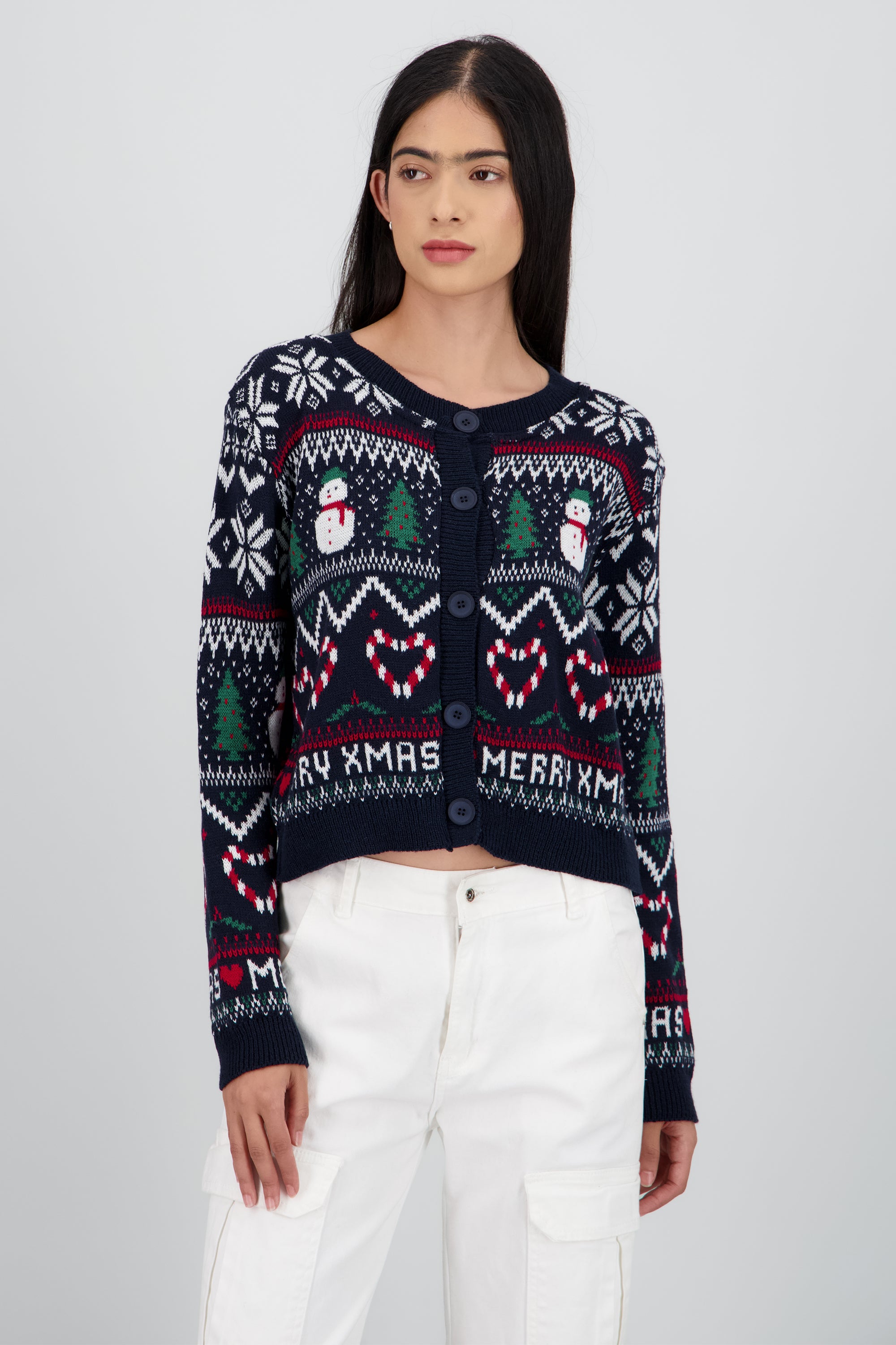 Cardigan muñeco nieve MARINO COMBO