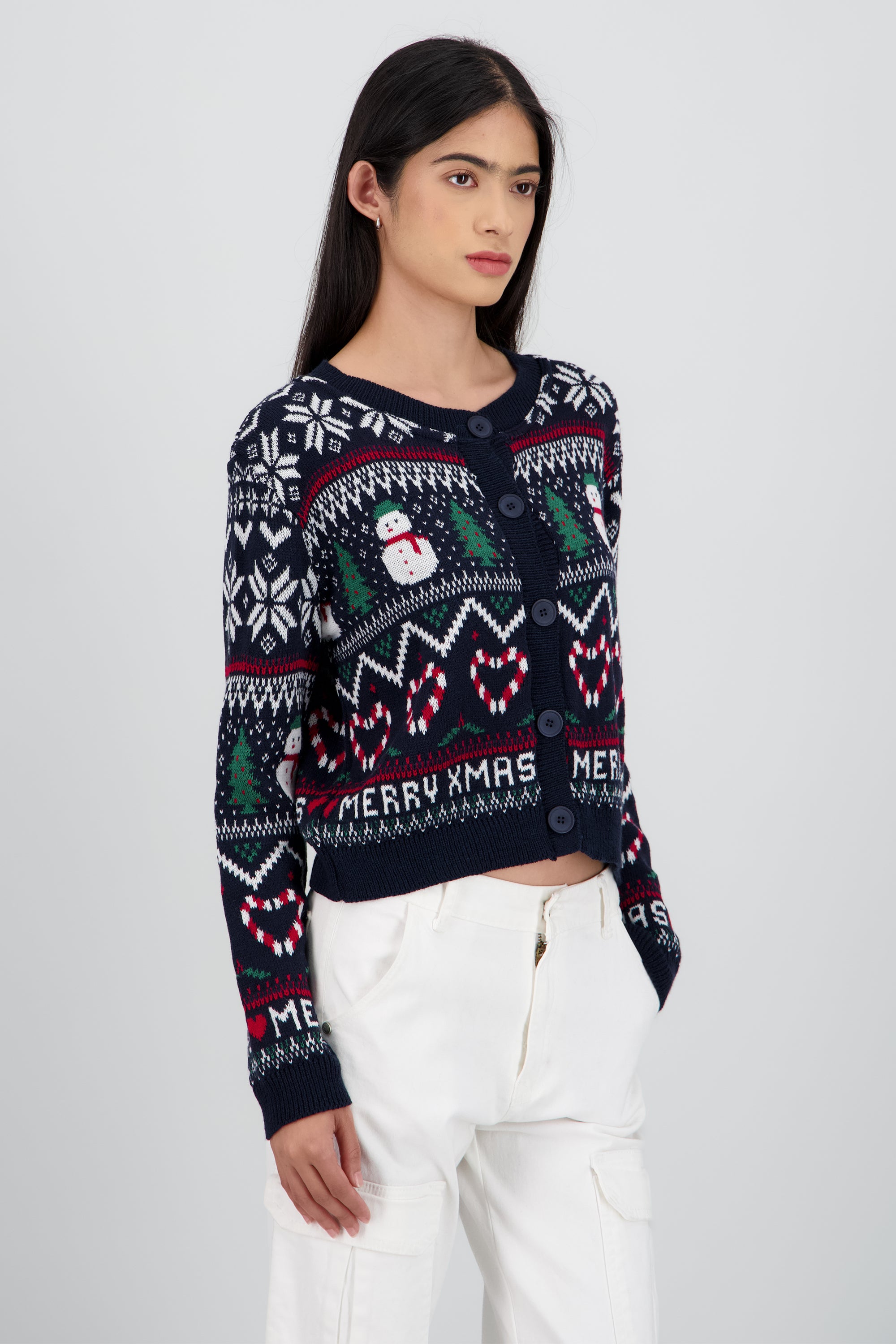 Cardigan muñeco nieve MARINO COMBO