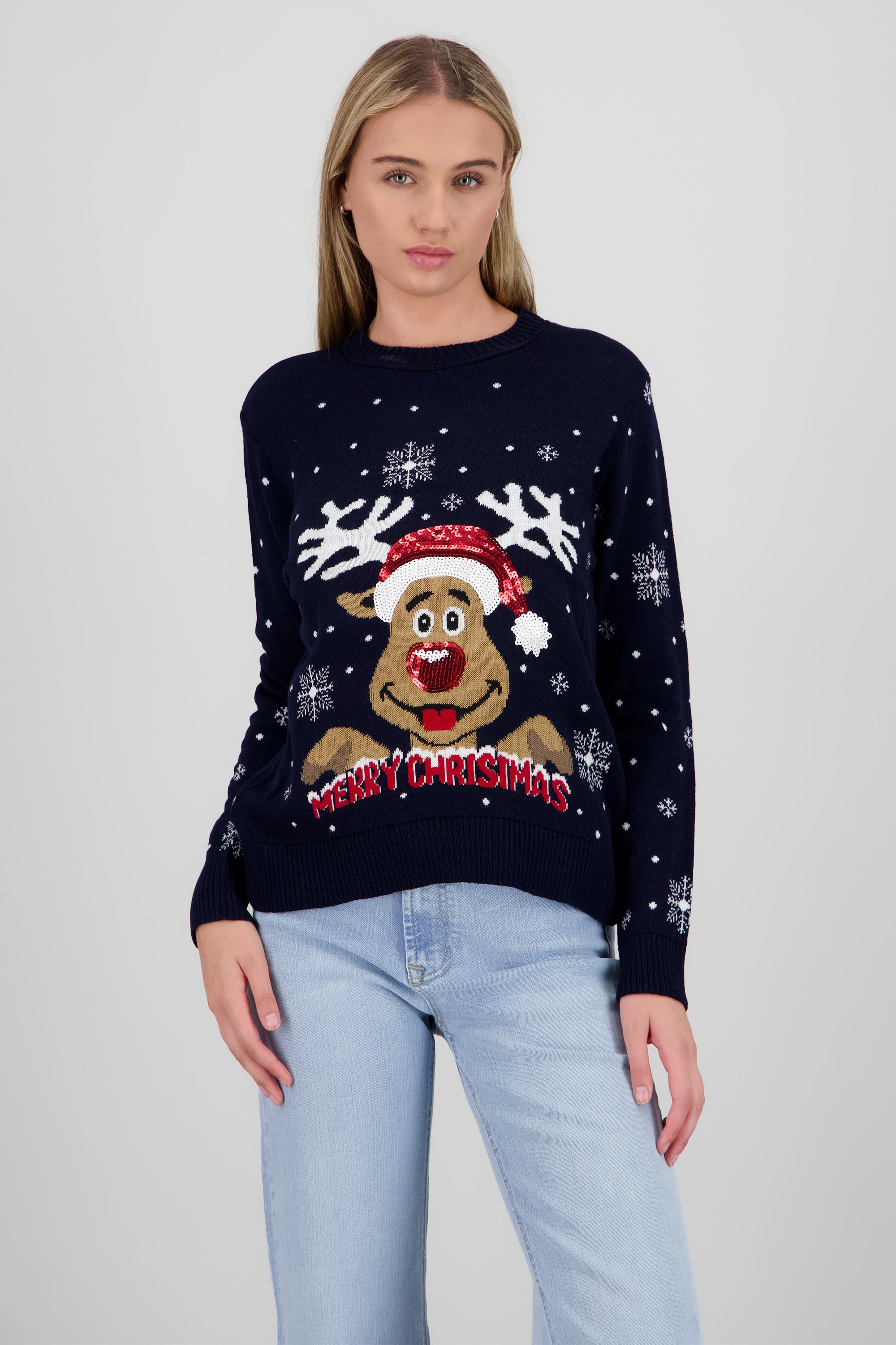 Sueter reno lentejuela MARINO COMBO