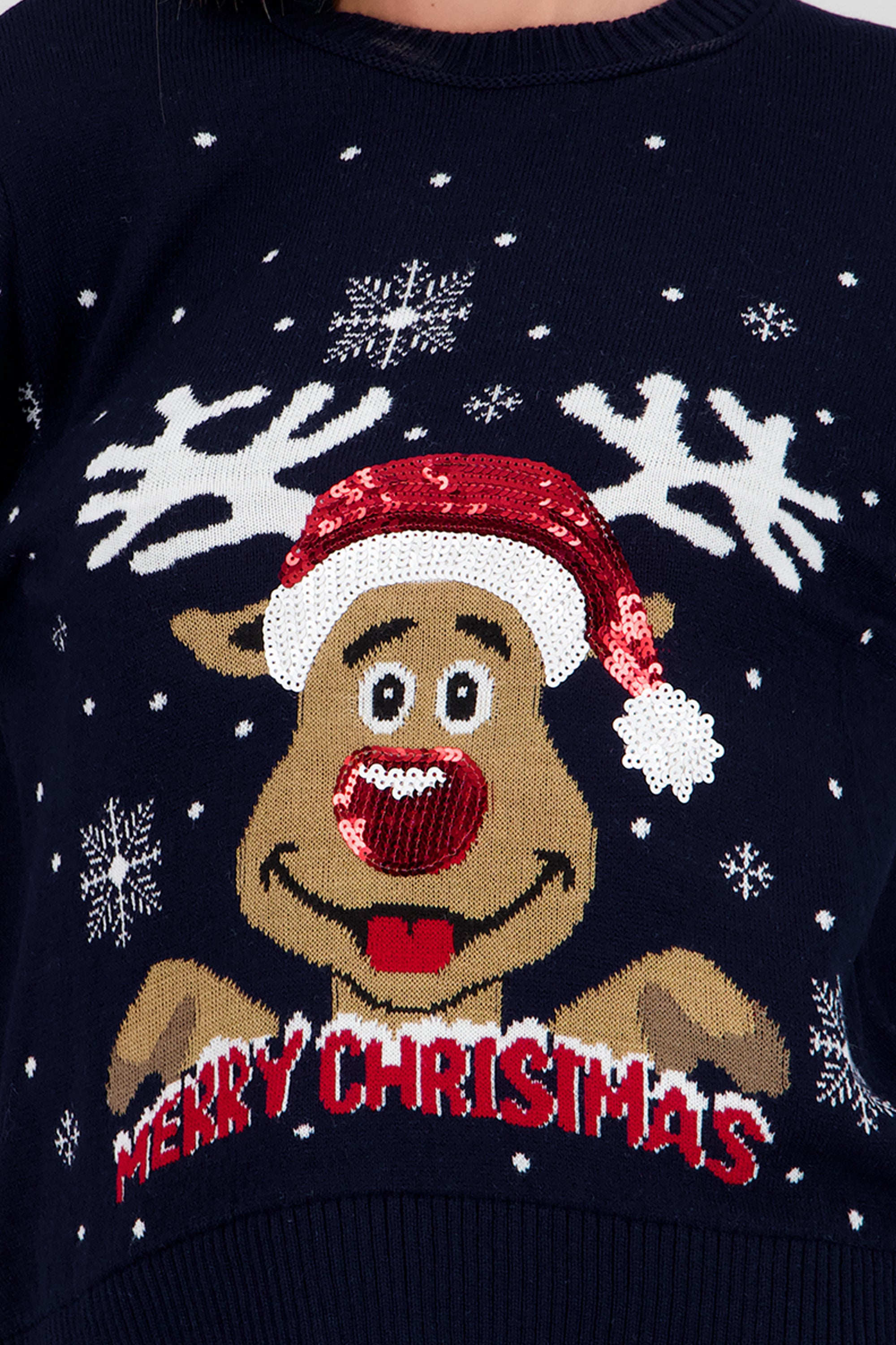 Sueter reno lentejuela MARINO COMBO