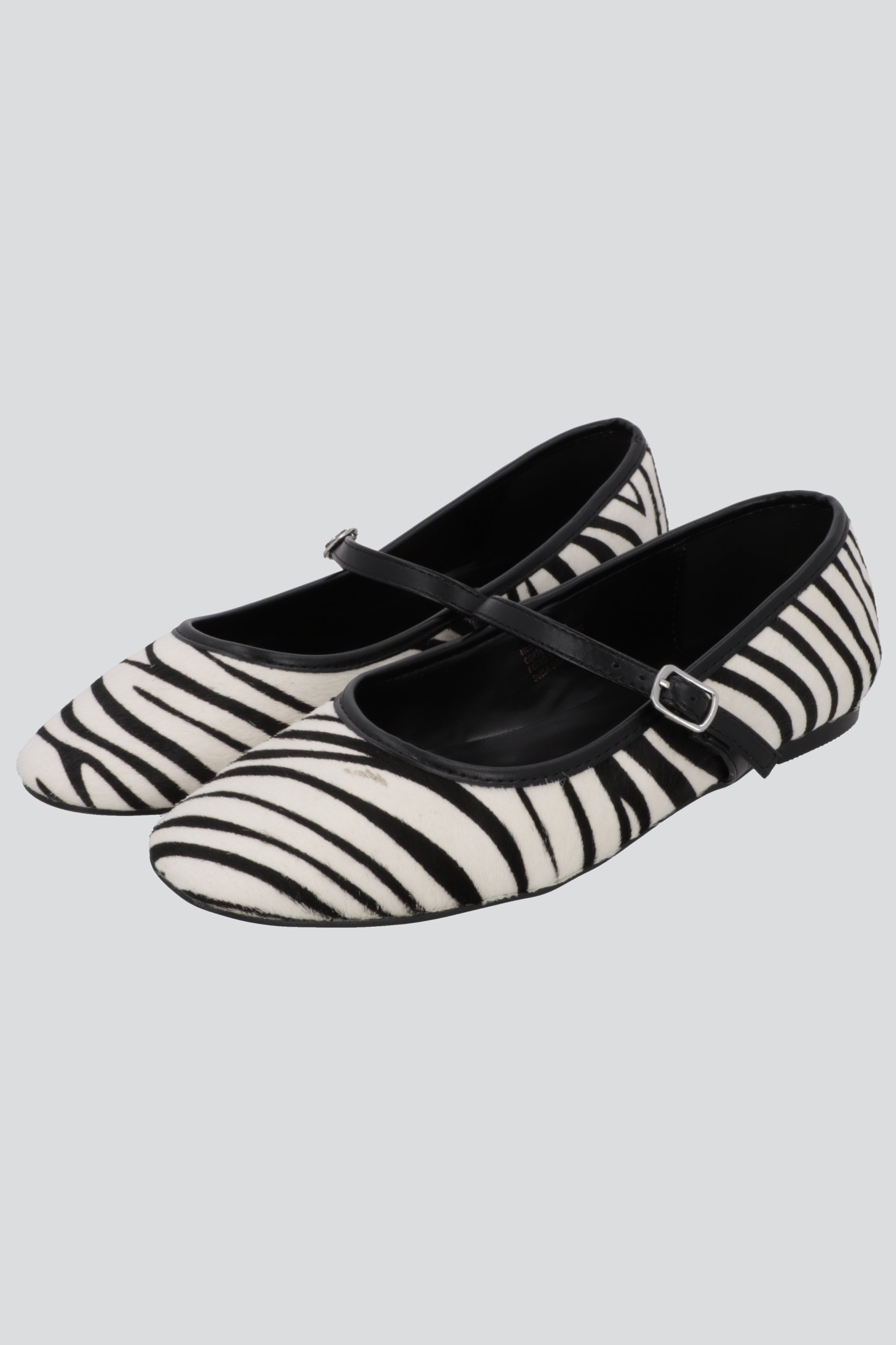 Flat animal print piel NEGRO