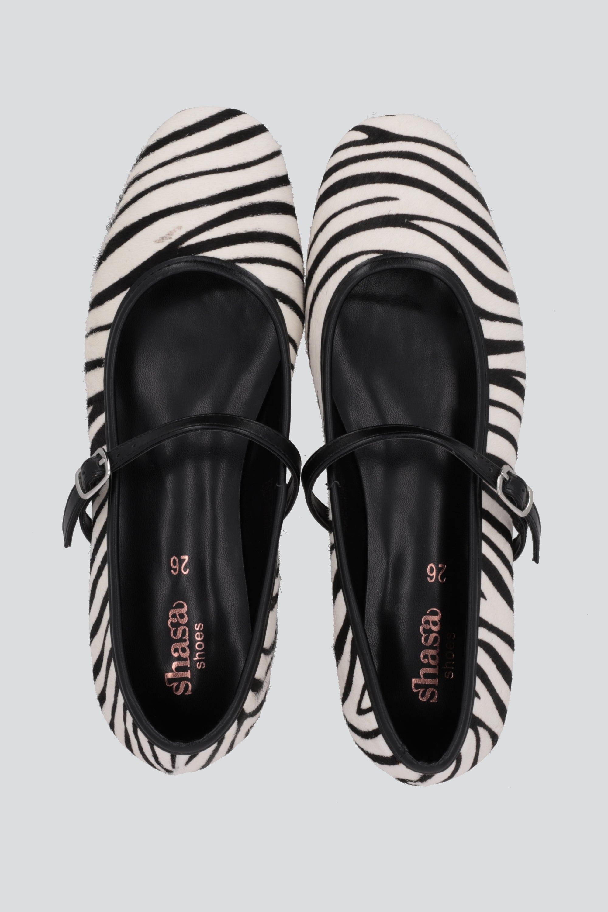 Flat animal print piel NEGRO