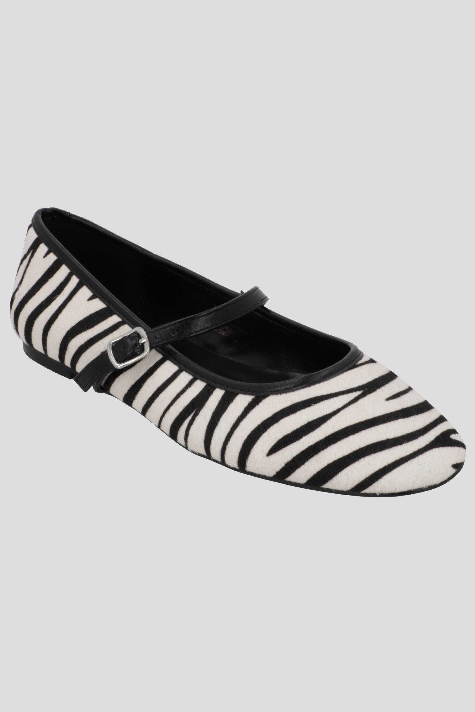 Flat animal print piel NEGRO