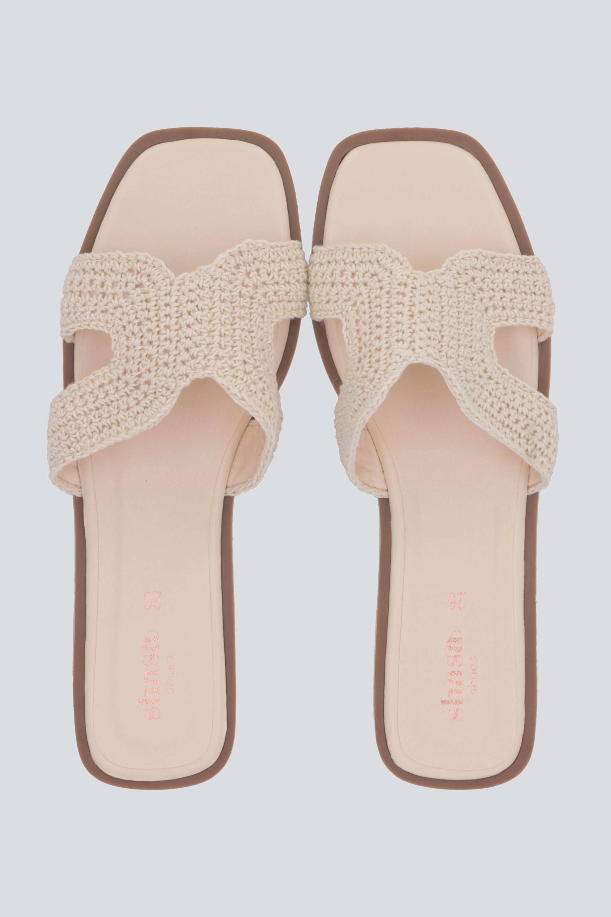 Sandalia greca crochet HUESO