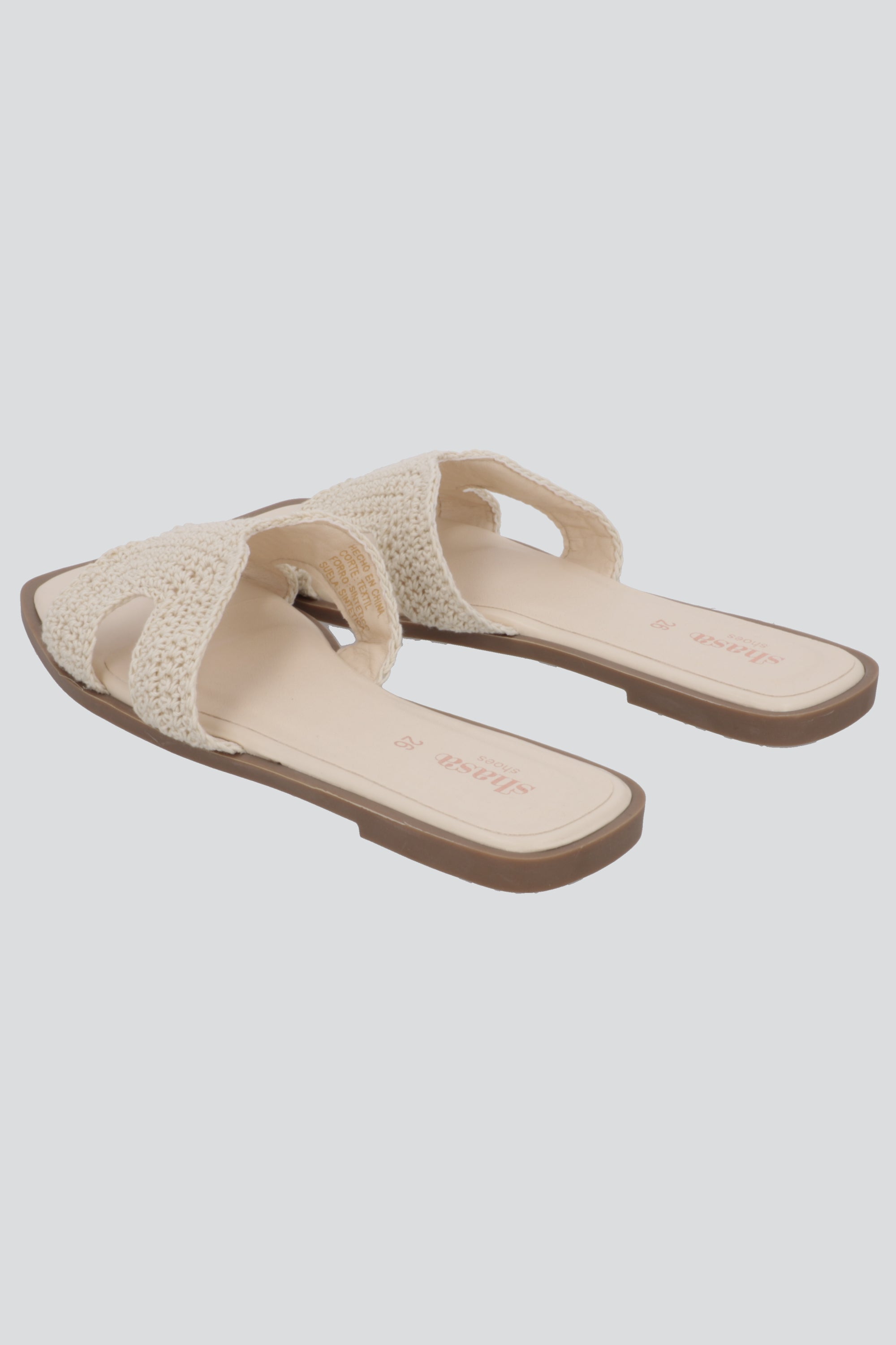 Sandalia greca crochet HUESO