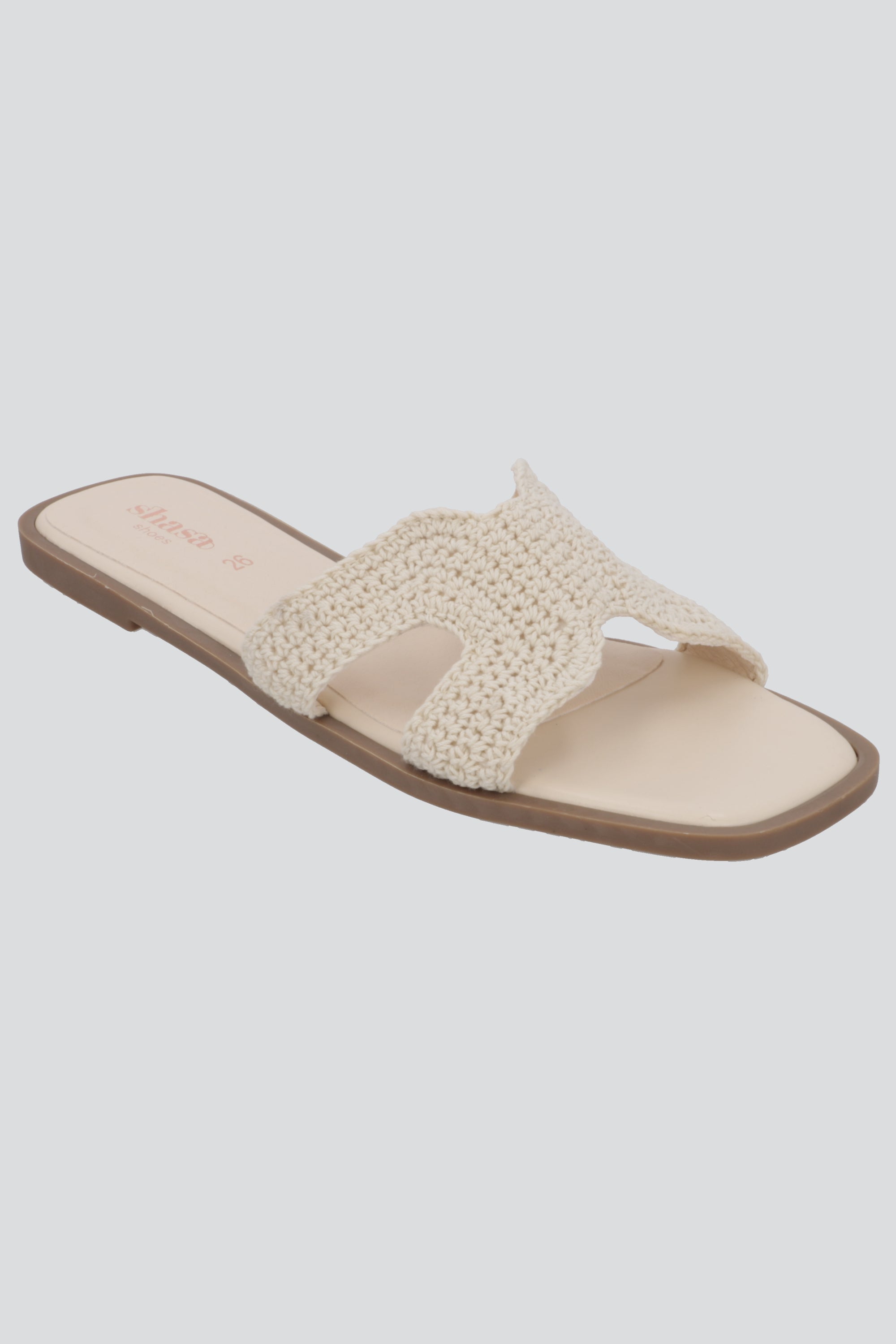 Sandalia greca crochet HUESO