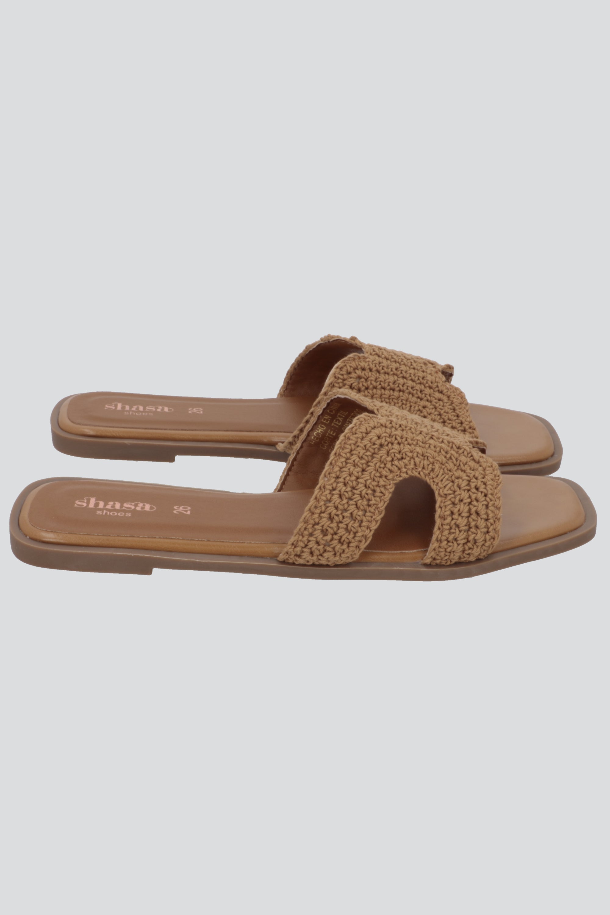 Sandalia greca crochet CAFE