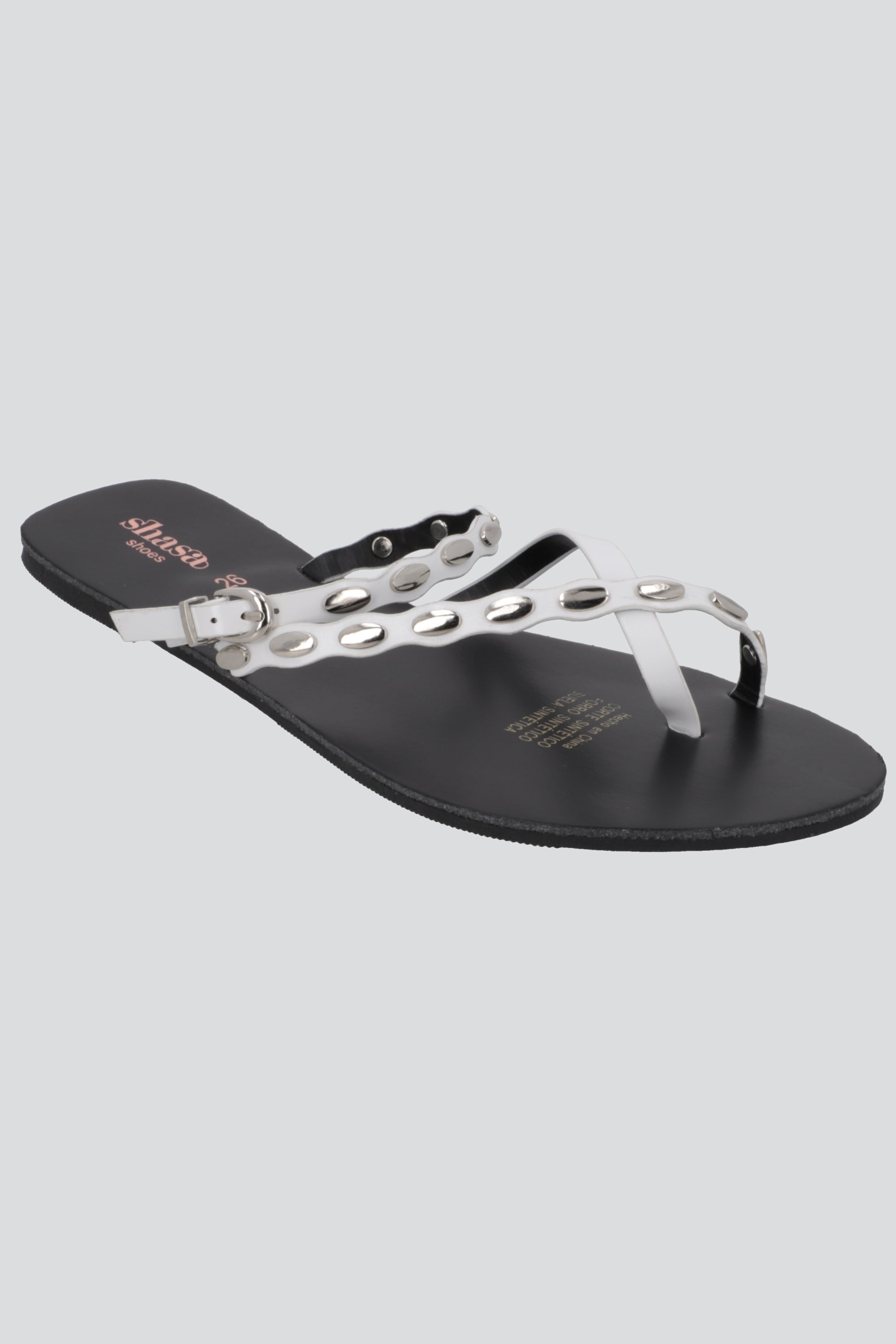 Sandalia conchitas diagonal HUESO