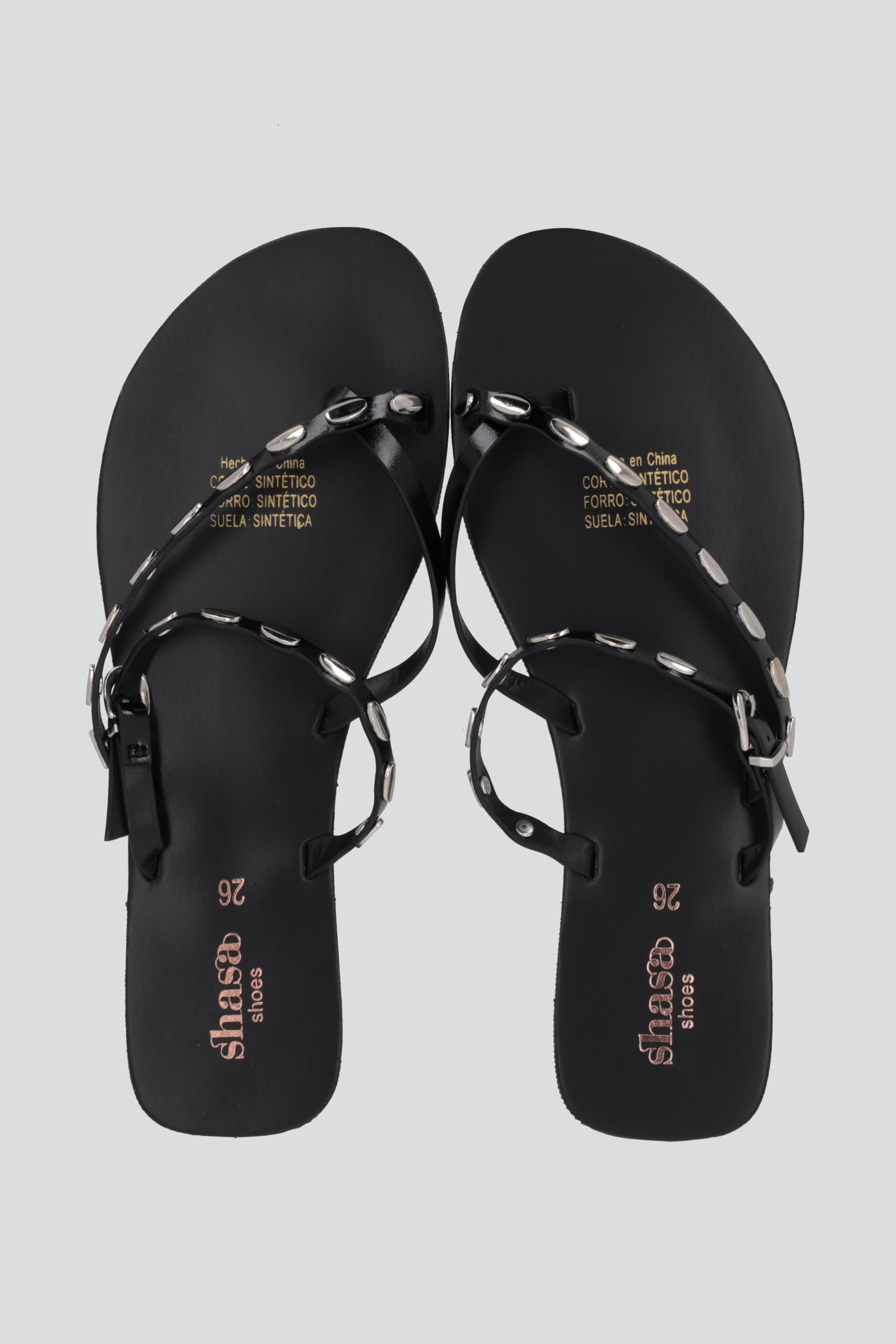 Sandalia conchitas diagonal NEGRO