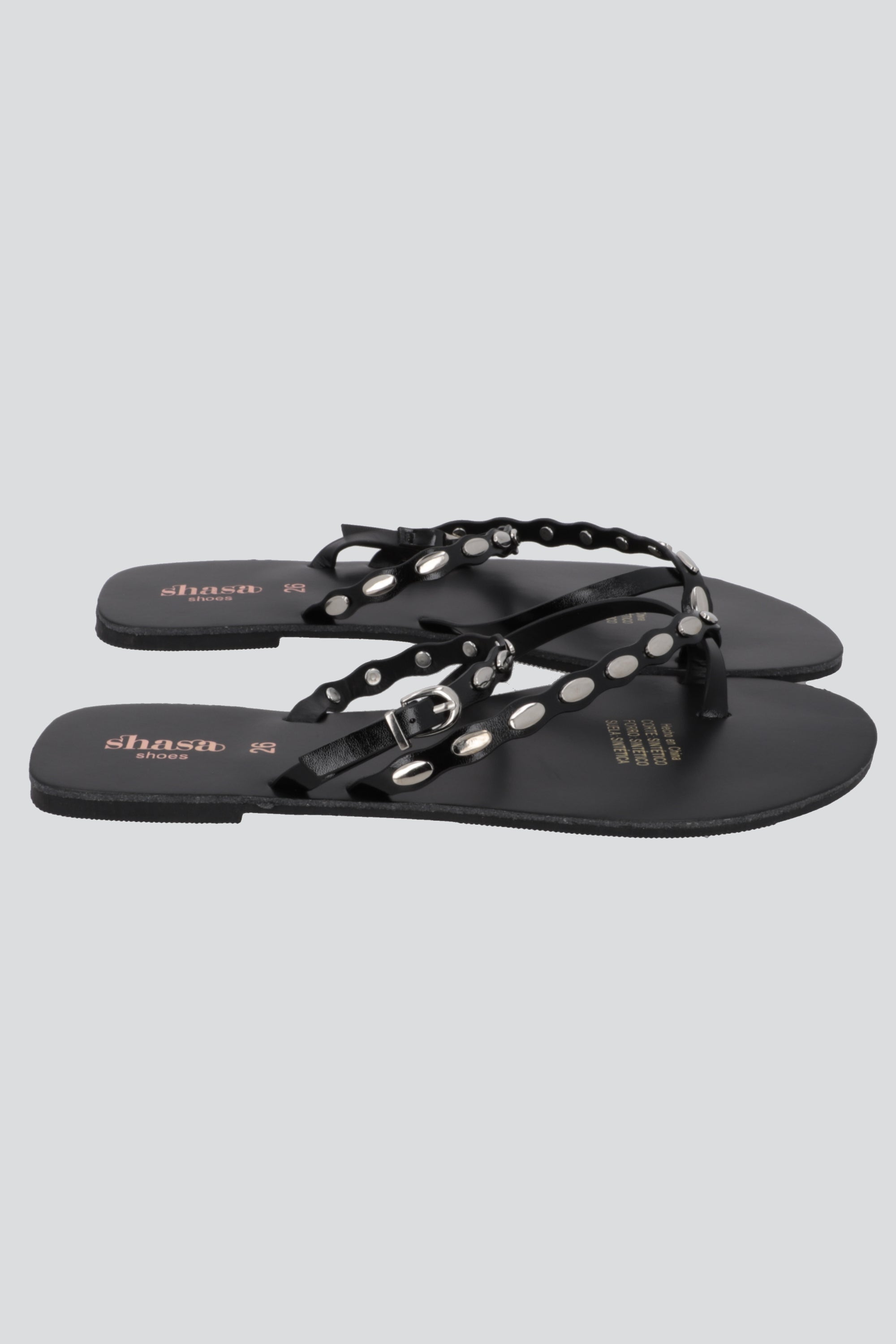 Sandalia conchitas diagonal NEGRO
