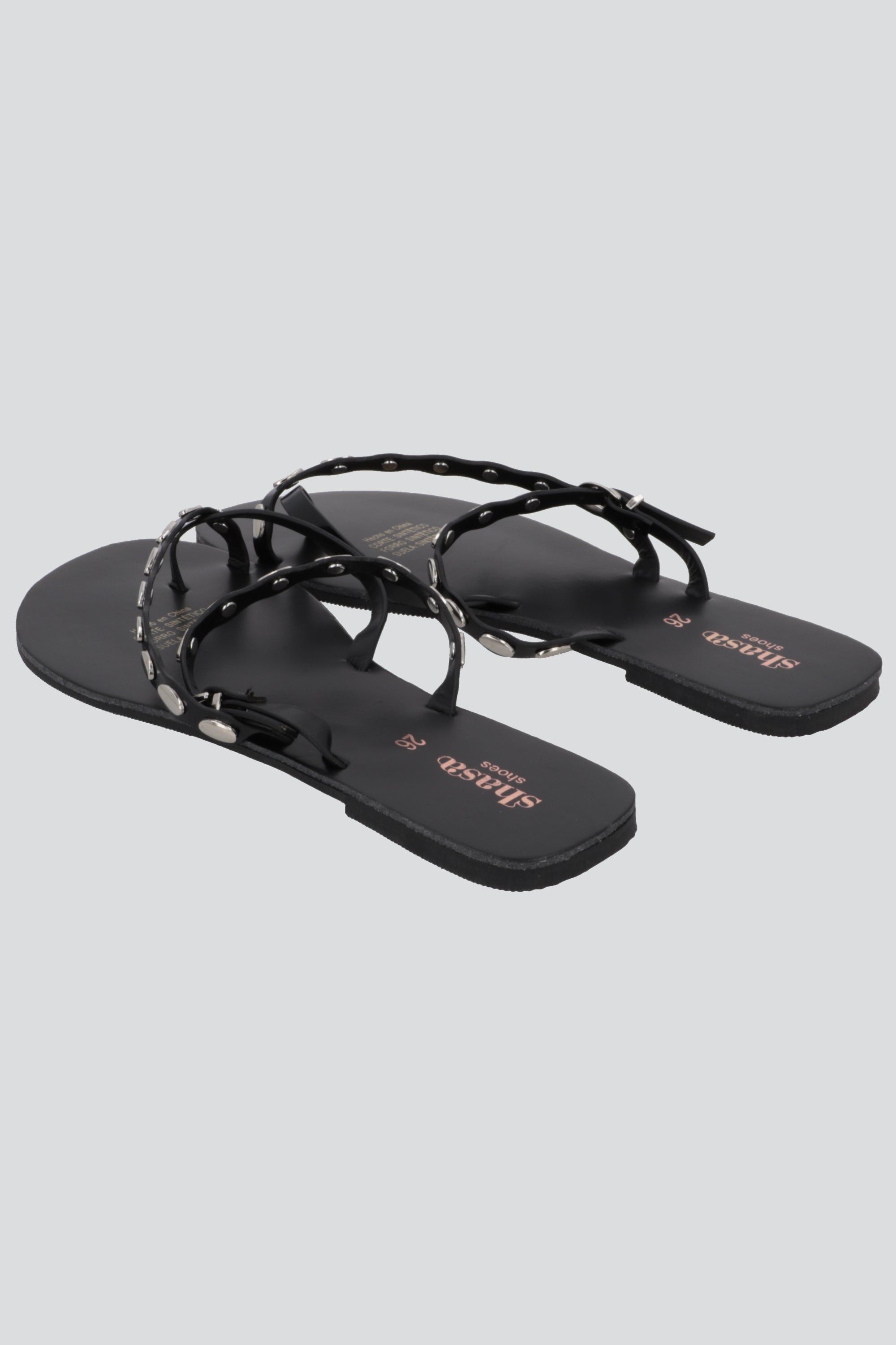 Sandalia conchitas diagonal NEGRO