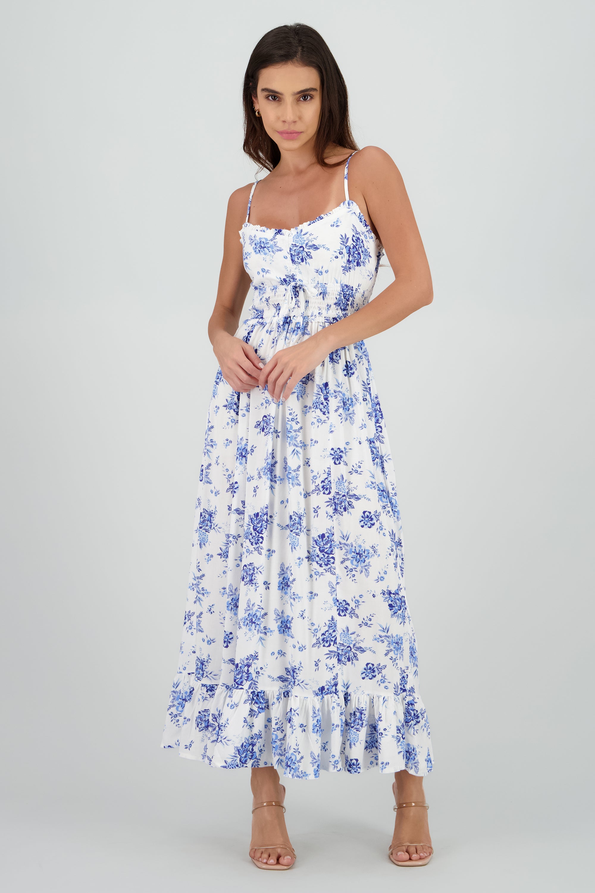 Vestido maxi estampado BLANCO COMBO