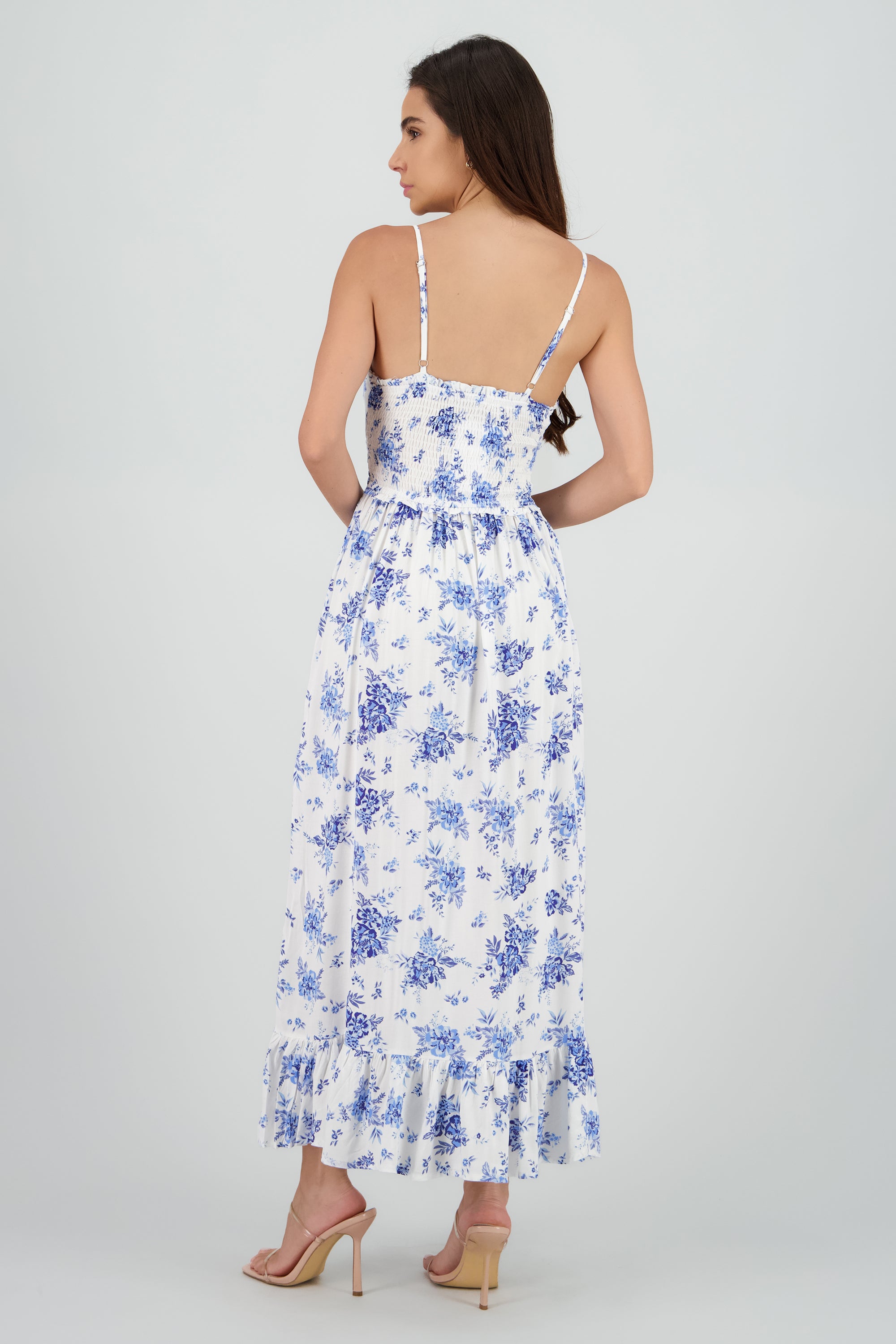 Vestido maxi estampado BLANCO COMBO