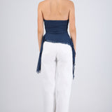 Top strapless drapeado