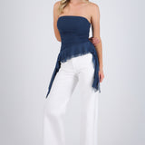 Top strapless drapeado