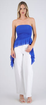 Top strapless drapeado