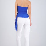 Top strapless drapeado