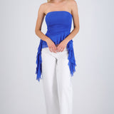 Top strapless drapeado