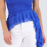 Top strapless drapeado