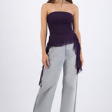 Top strapless drapeado