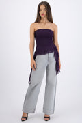 Top strapless drapeado