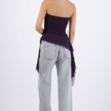 Top strapless drapeado