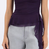 Top strapless drapeado