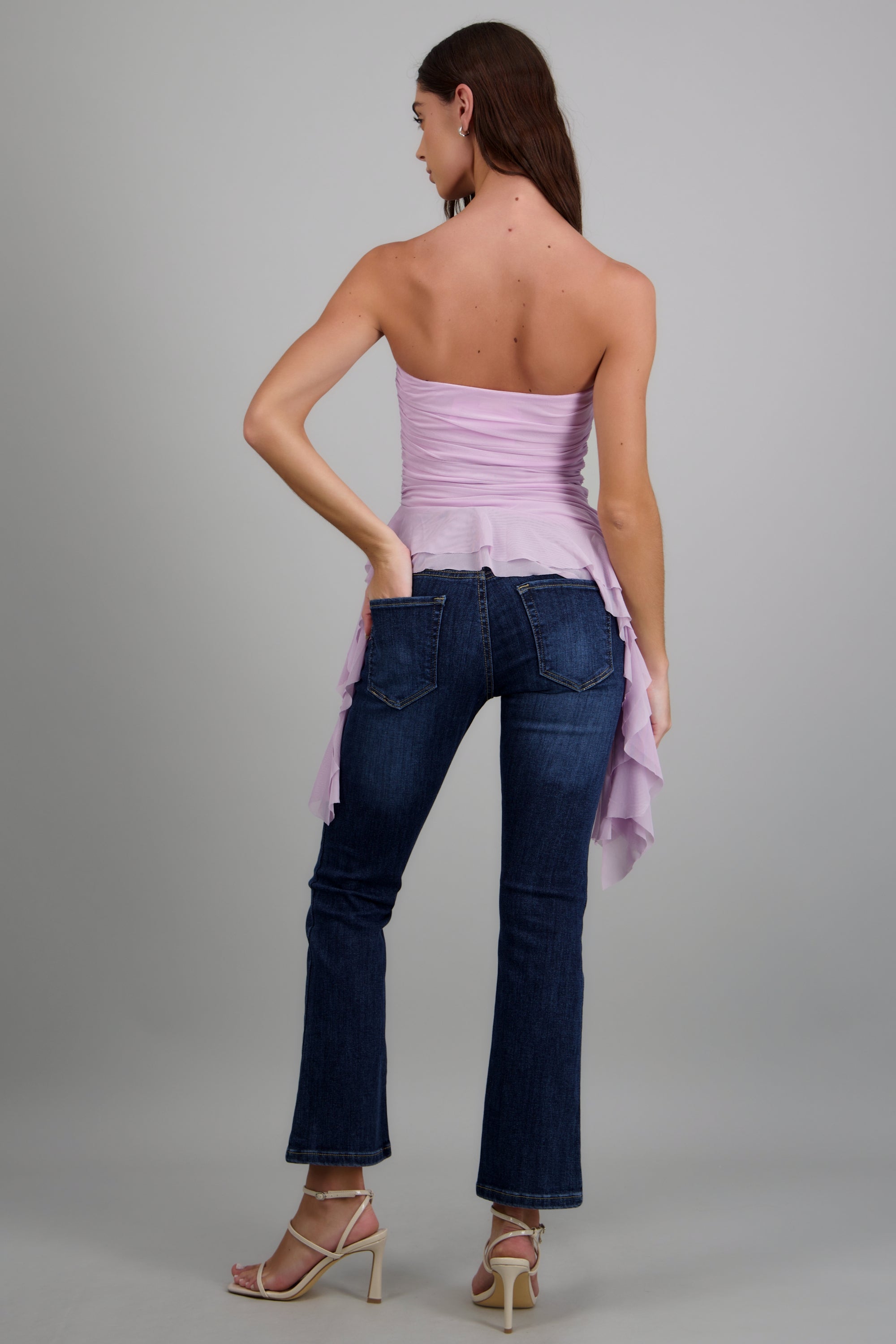 Top strapless drapeado LILA