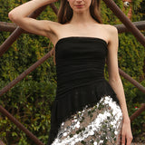 Top strapless drapeado